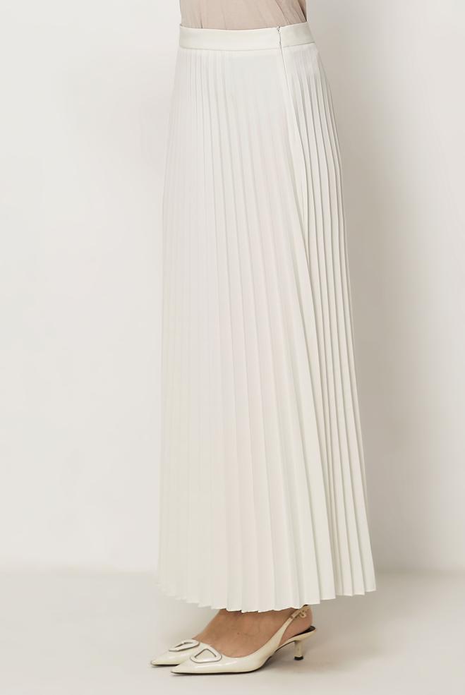 Hijab-Kleidung WEISS FALTENROCK 60755 - ALVİNA