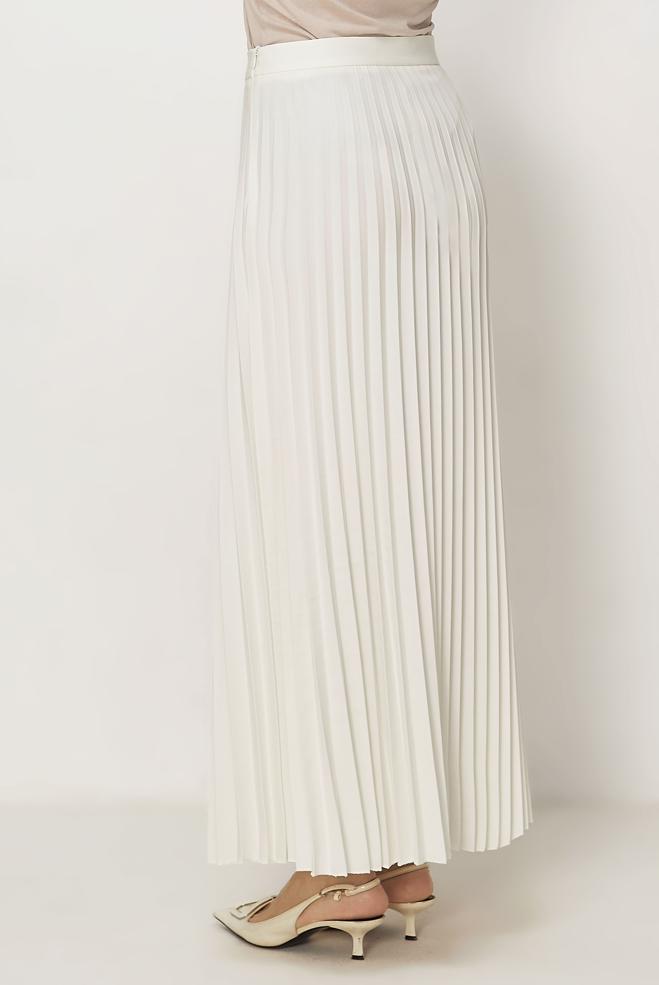 Hijab-Kleidung WEISS FALTENROCK 60755 - ALVİNA