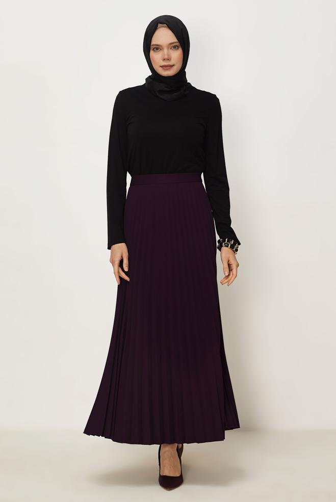Hijab clothing PURPLE PLEATED SKIRT 60755 - ALVİNA