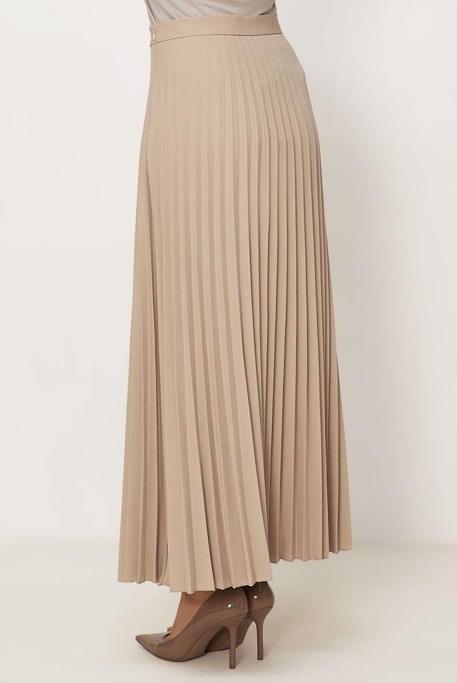 Hijab-Kleidung BEIGE FALTENROCK 60755 - ALVİNA