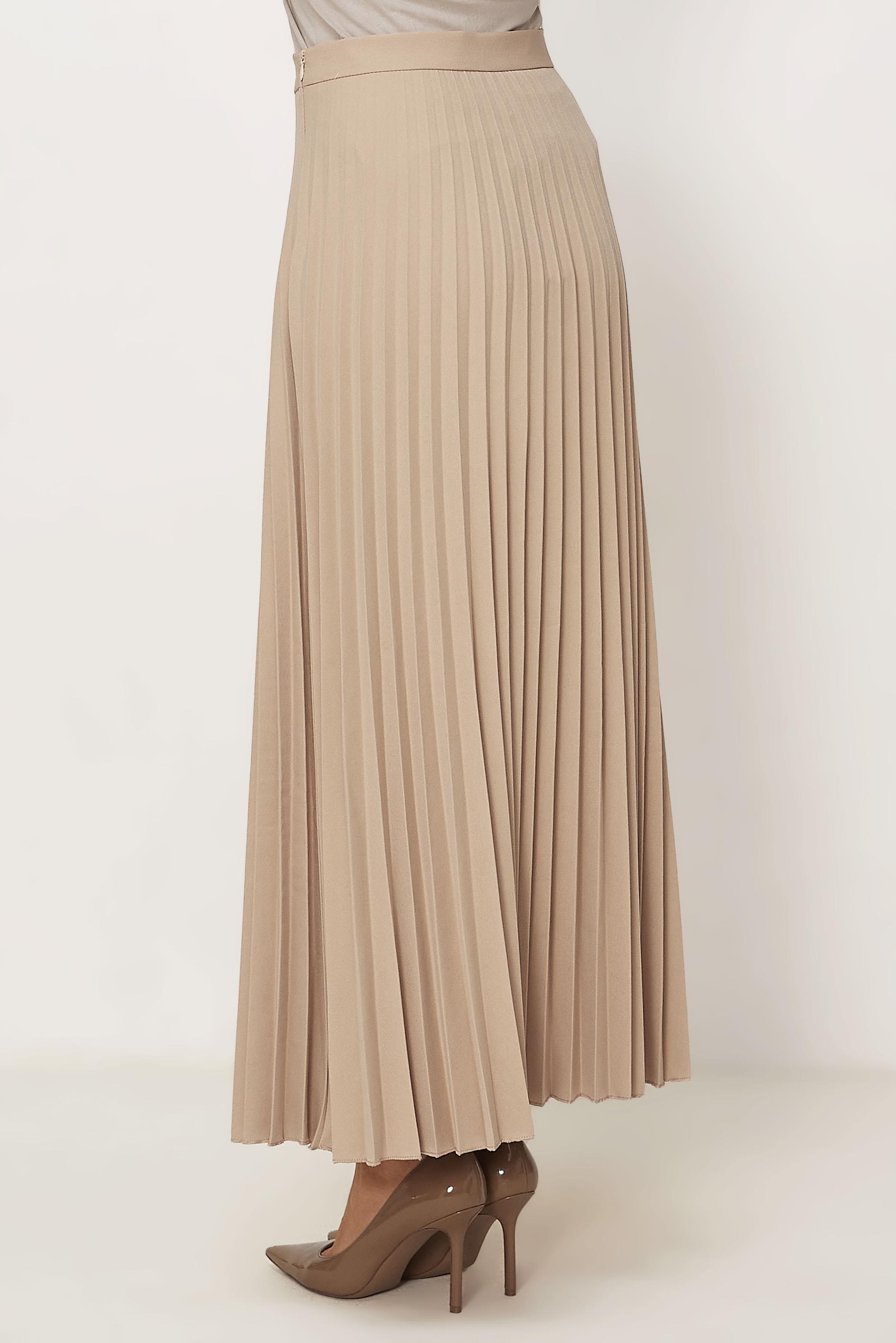 Tesettür giyim BEJ PİLİSELİ ETEK 60755