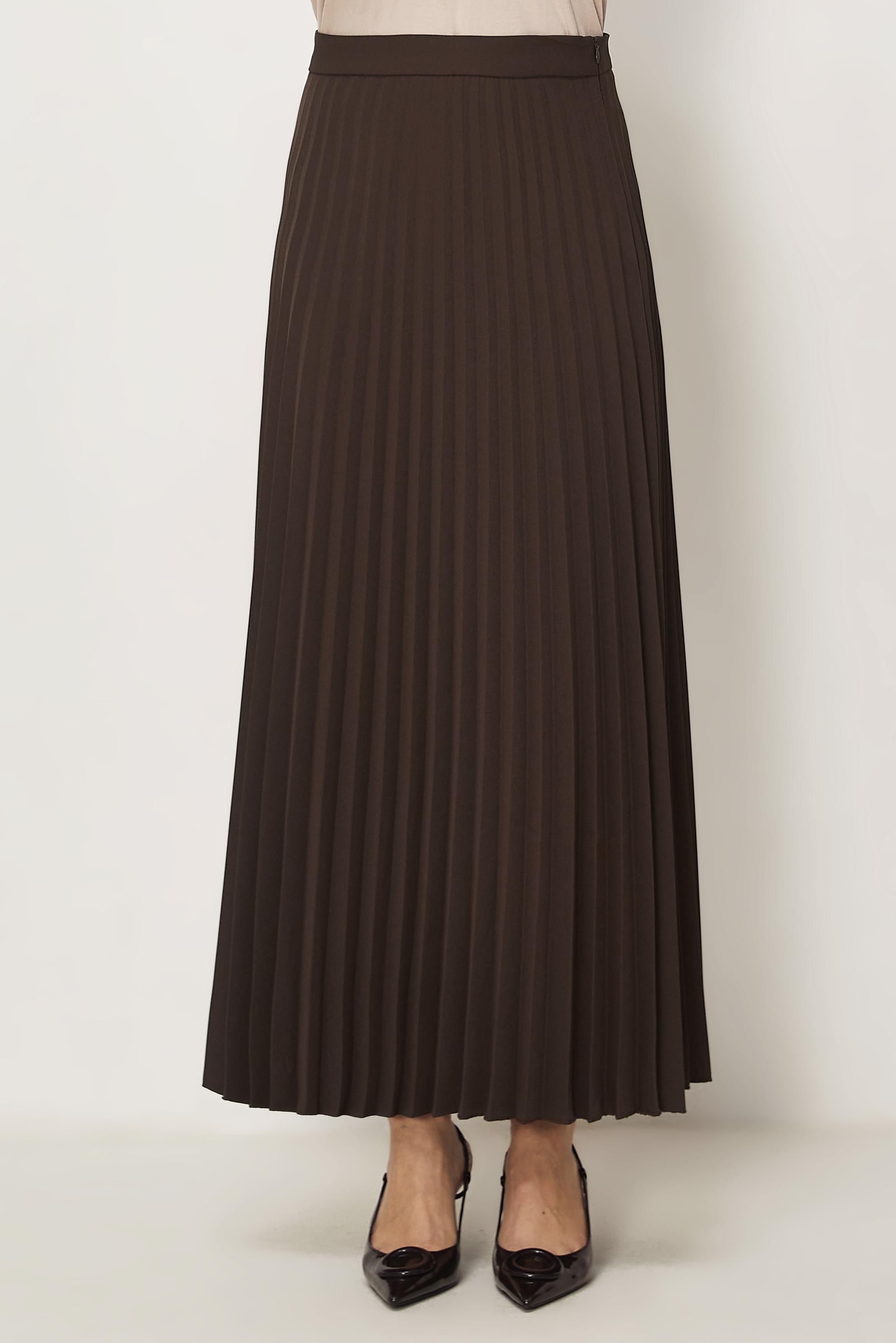 Hijab-Kleidung BRAUN FALTENROCK 60755