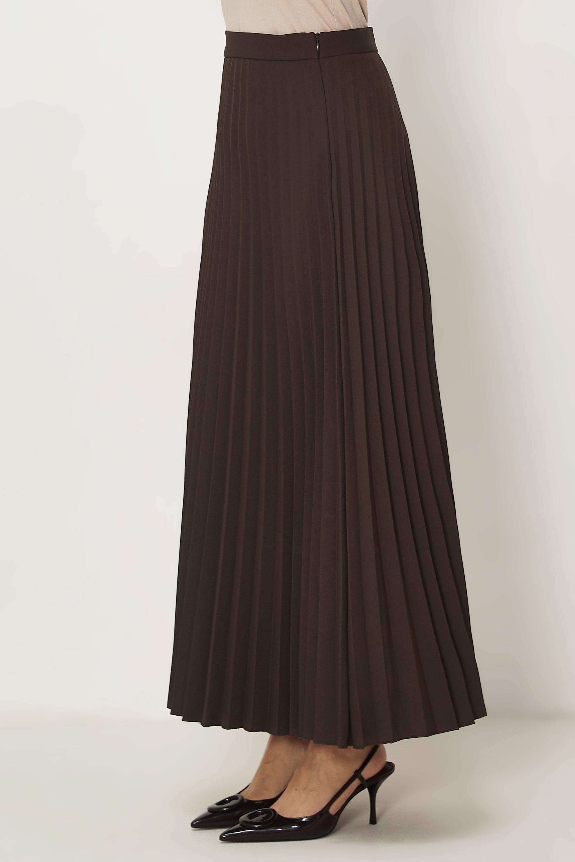 Hijab-Kleidung BRAUN FALTENROCK 60755