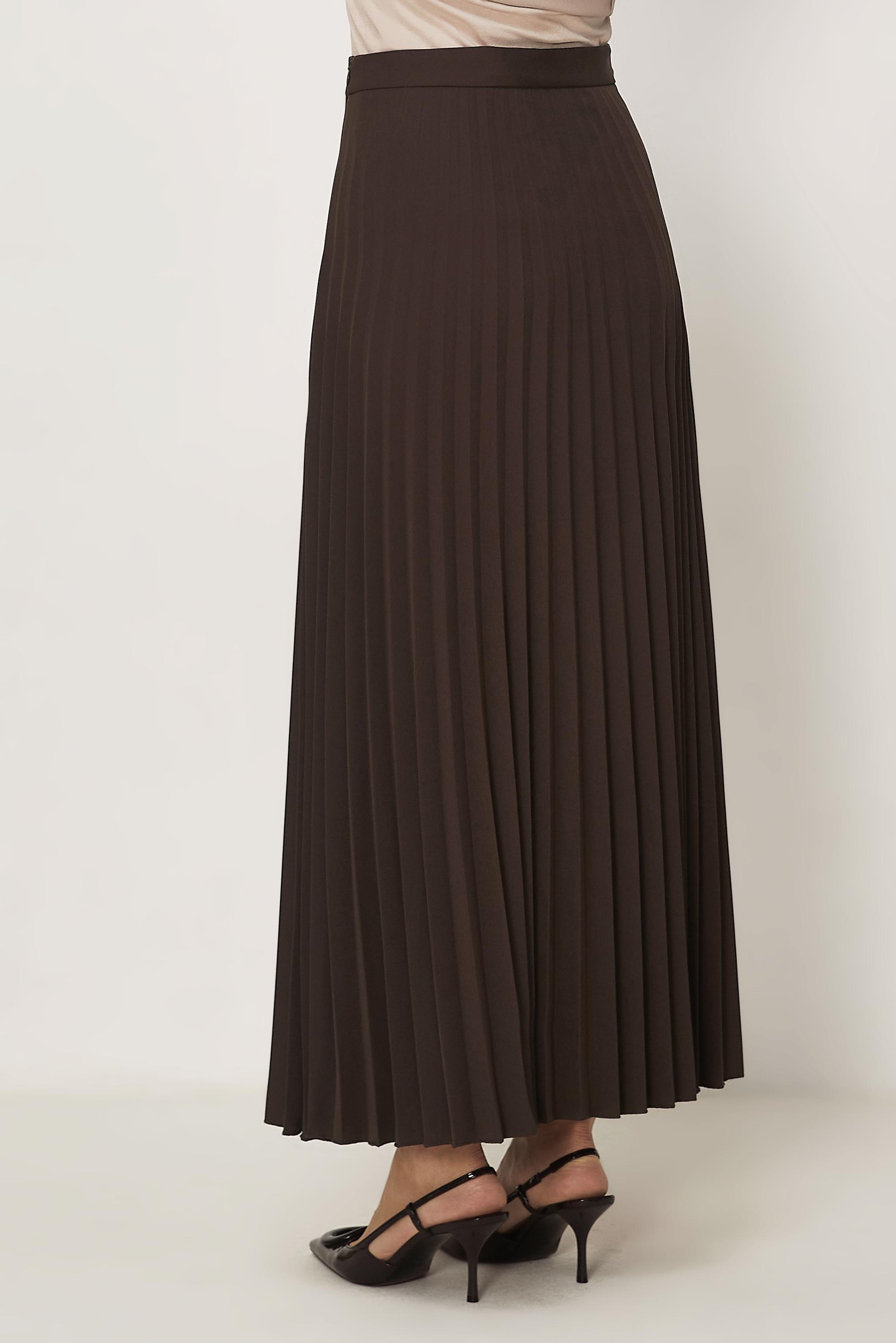 Hijab-Kleidung BRAUN FALTENROCK 60755