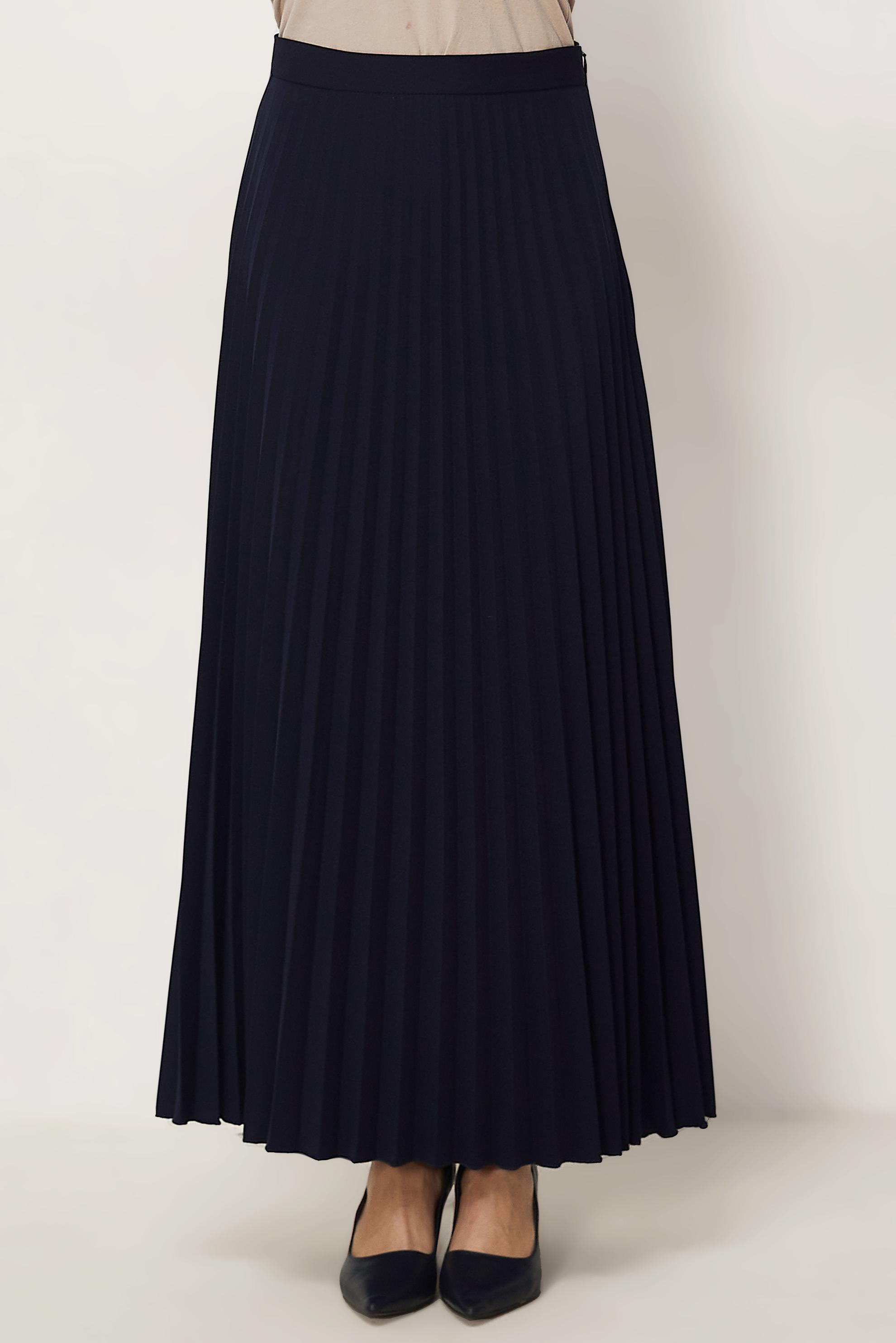 Hijab-Kleidung NAVY BLAU FALTENROCK 60755