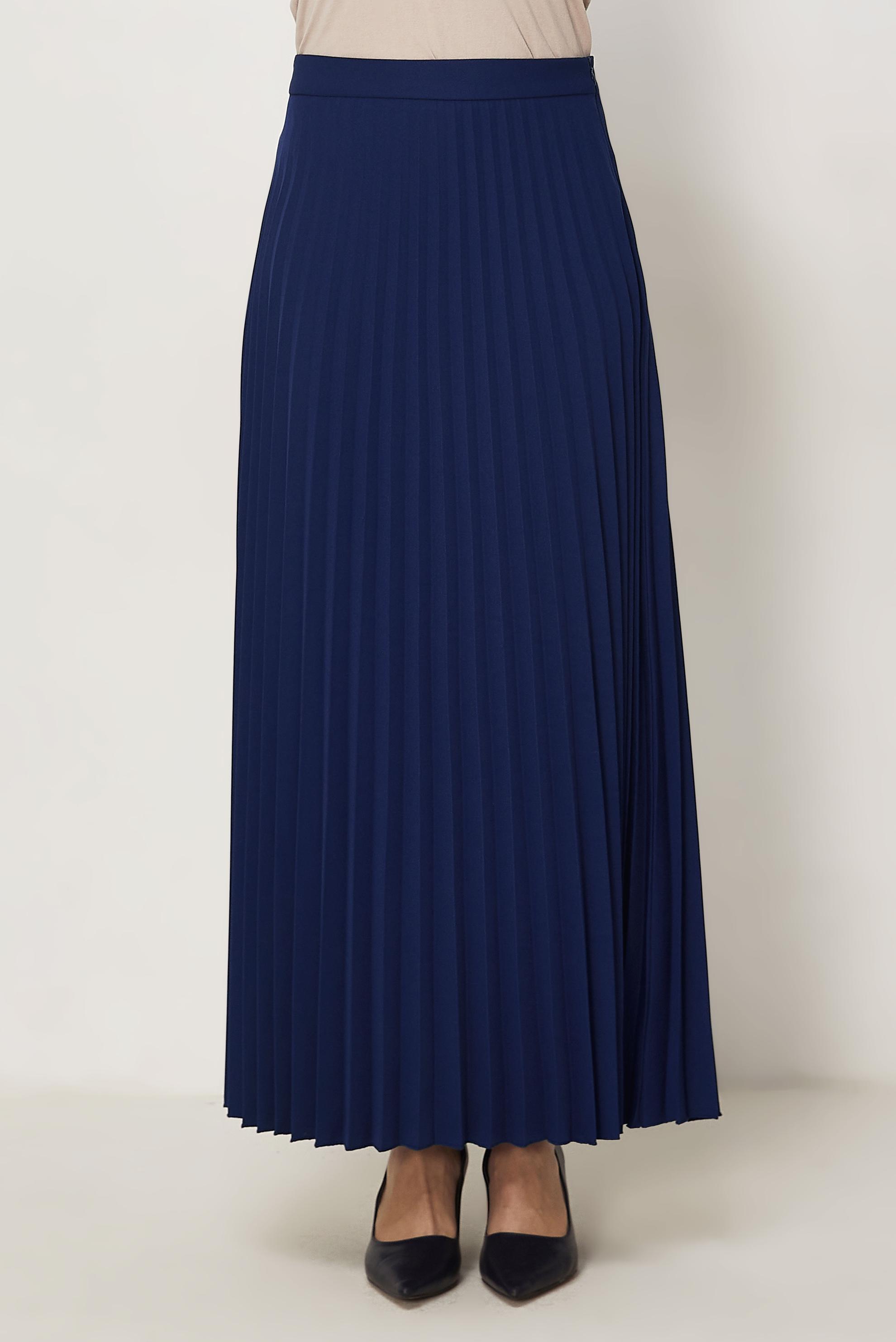 Hijab-Kleidung NAVY BLAU FALTENROCK 60755