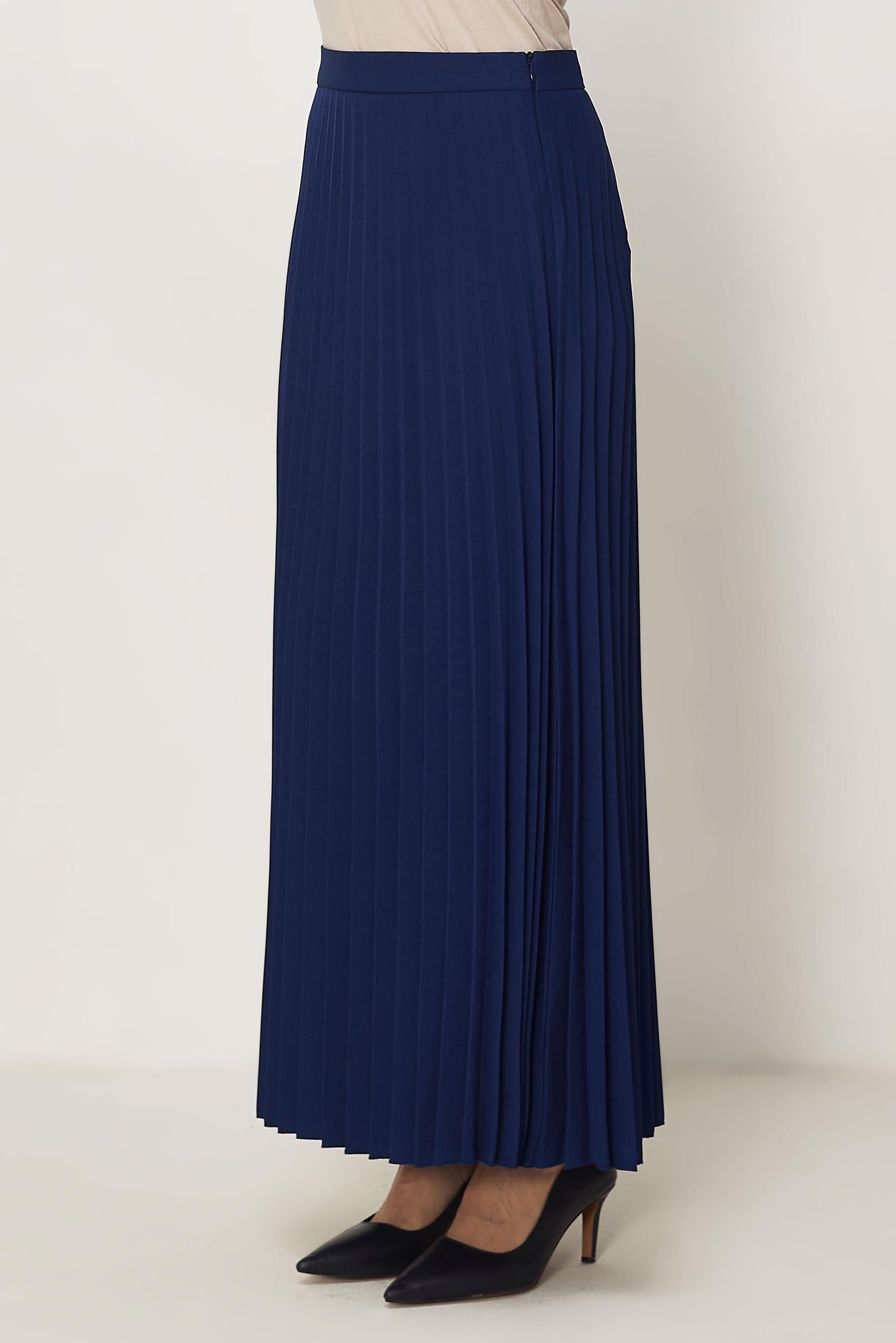 Hijab-Kleidung NAVY BLAU FALTENROCK 60755