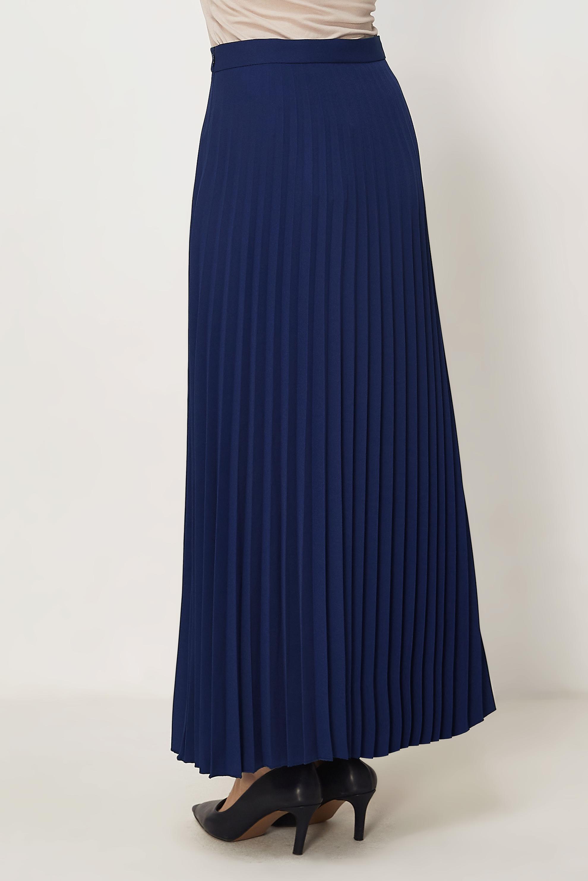 Hijab-Kleidung NAVY BLAU FALTENROCK 60755