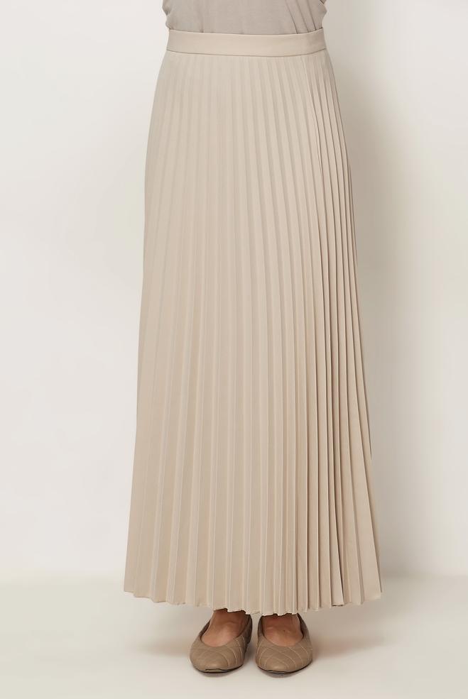 Hijab-Kleidung ECRU FALTENROCK 60755 - ALVİNA