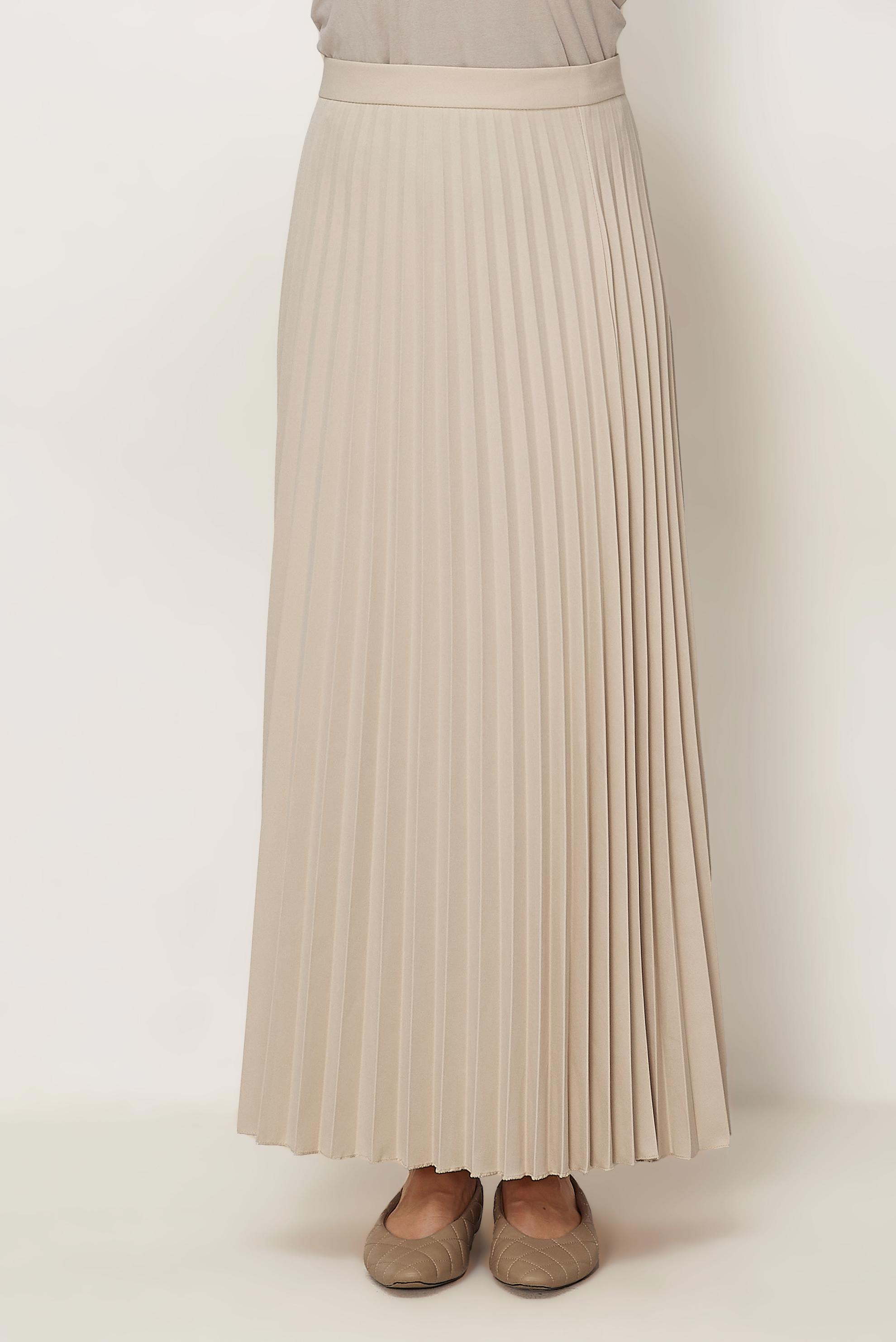 Hijab-Kleidung ECRU FALTENROCK 60755