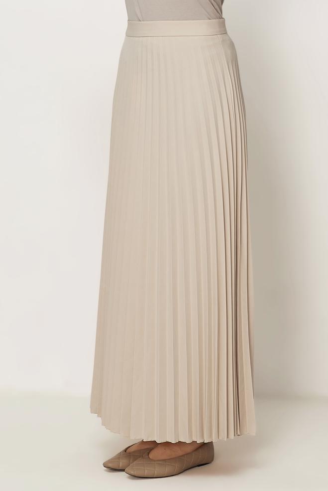 Hijab-Kleidung ECRU FALTENROCK 60755 - ALVİNA