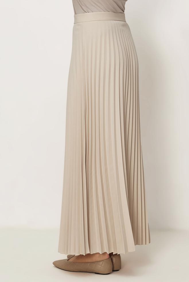 Hijab-Kleidung ECRU FALTENROCK 60755 - ALVİNA