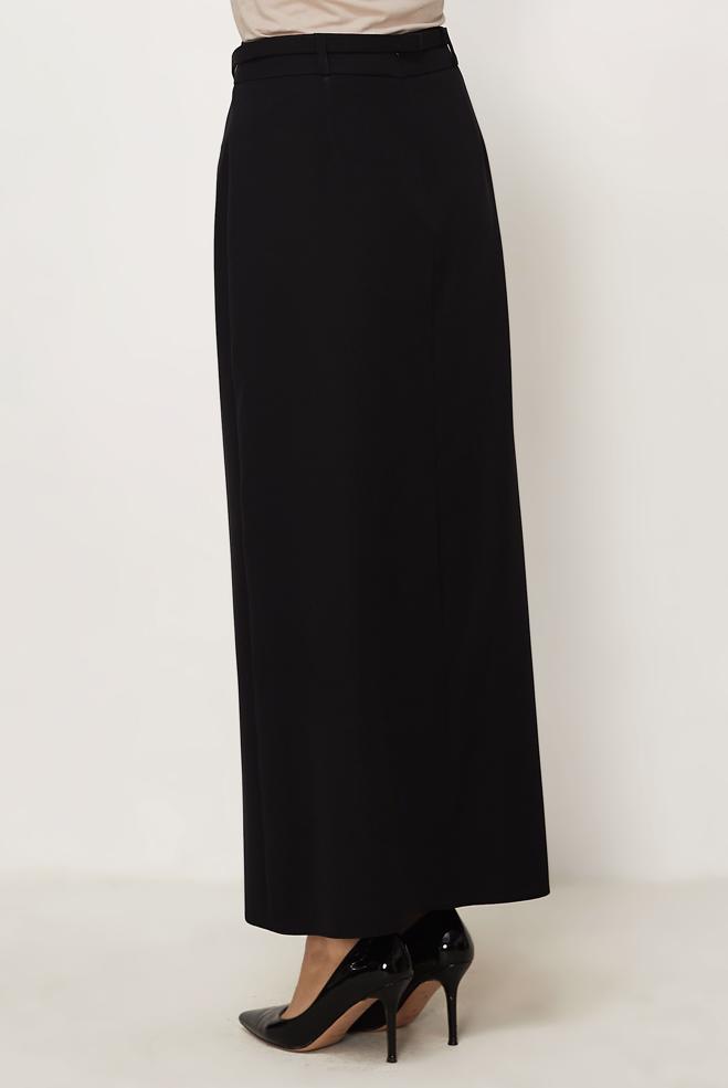 Hijab clothing BLACK BELTED SKIRT 60756 - ALVİNA