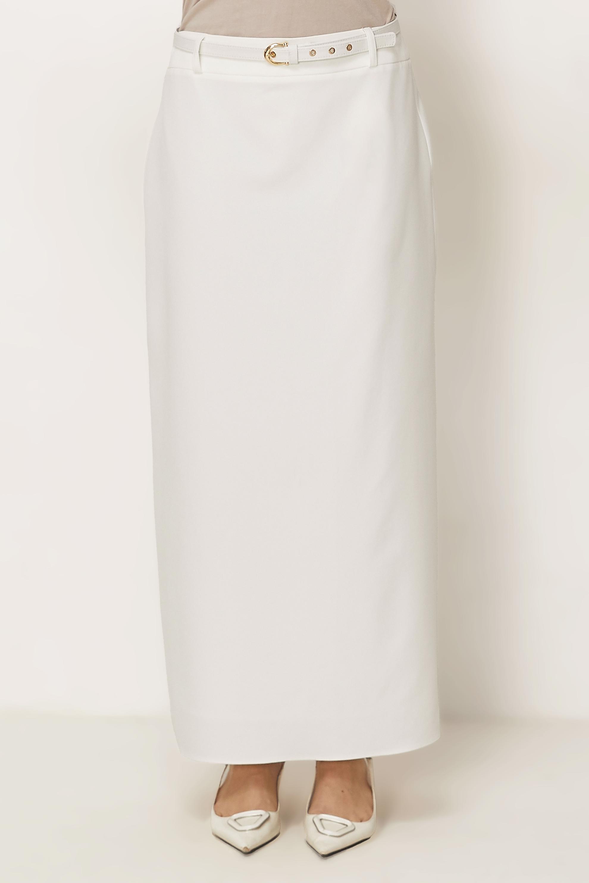 Hijab-Kleidung WEISS ROCK MIT GÜRTEL 60756