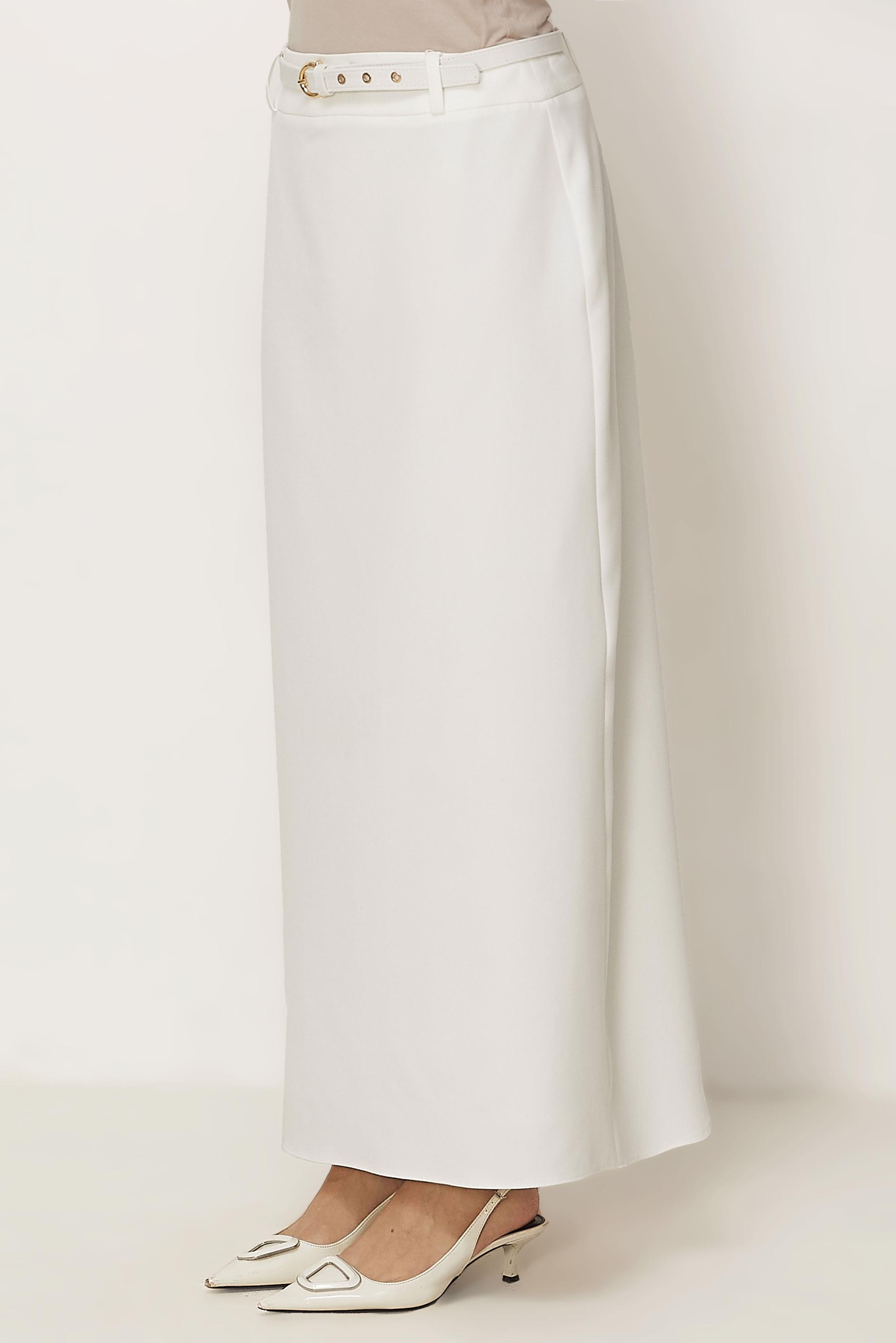 Hijab-Kleidung WEISS ROCK MIT GÜRTEL 60756