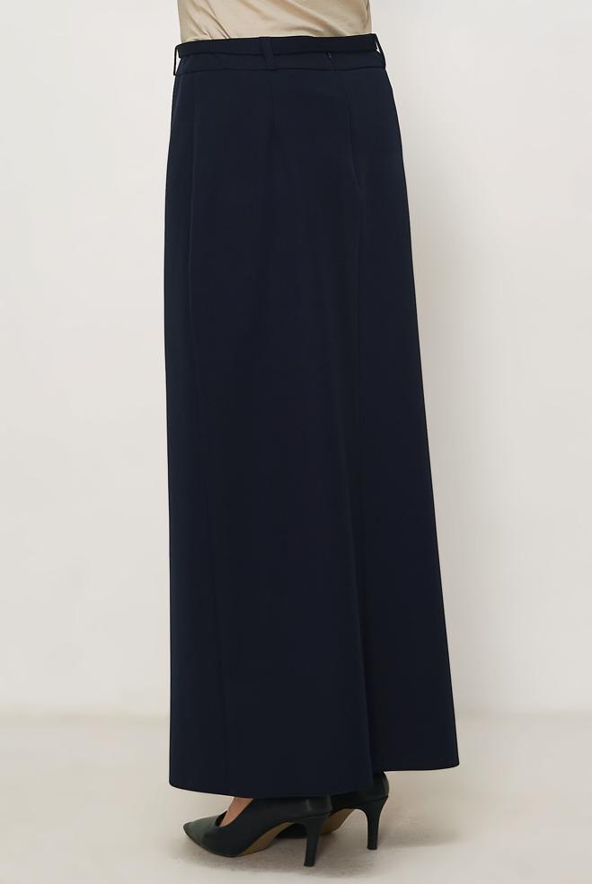 Hijab clothing NAVY BLUE BELTED SKIRT 60756 - ALVİNA