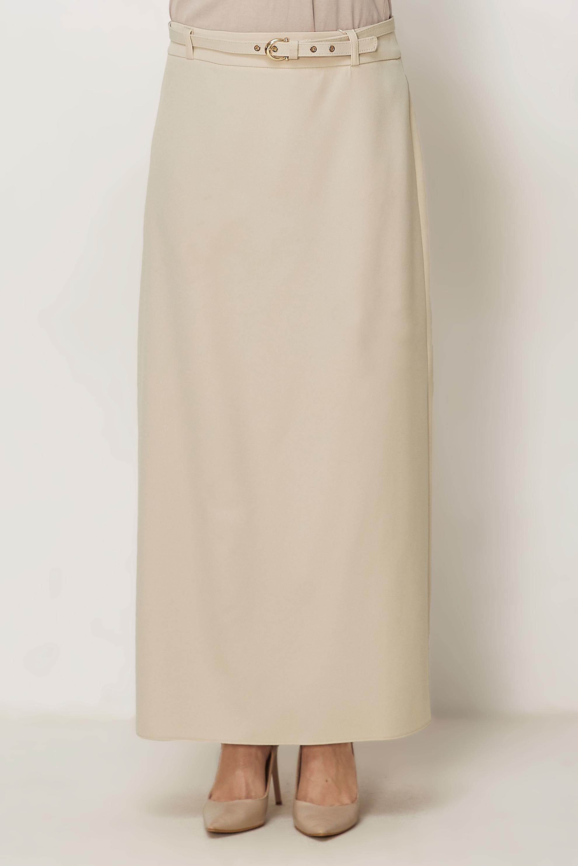 Hijab-Kleidung ECRU ROCK MIT GÜRTEL 60756