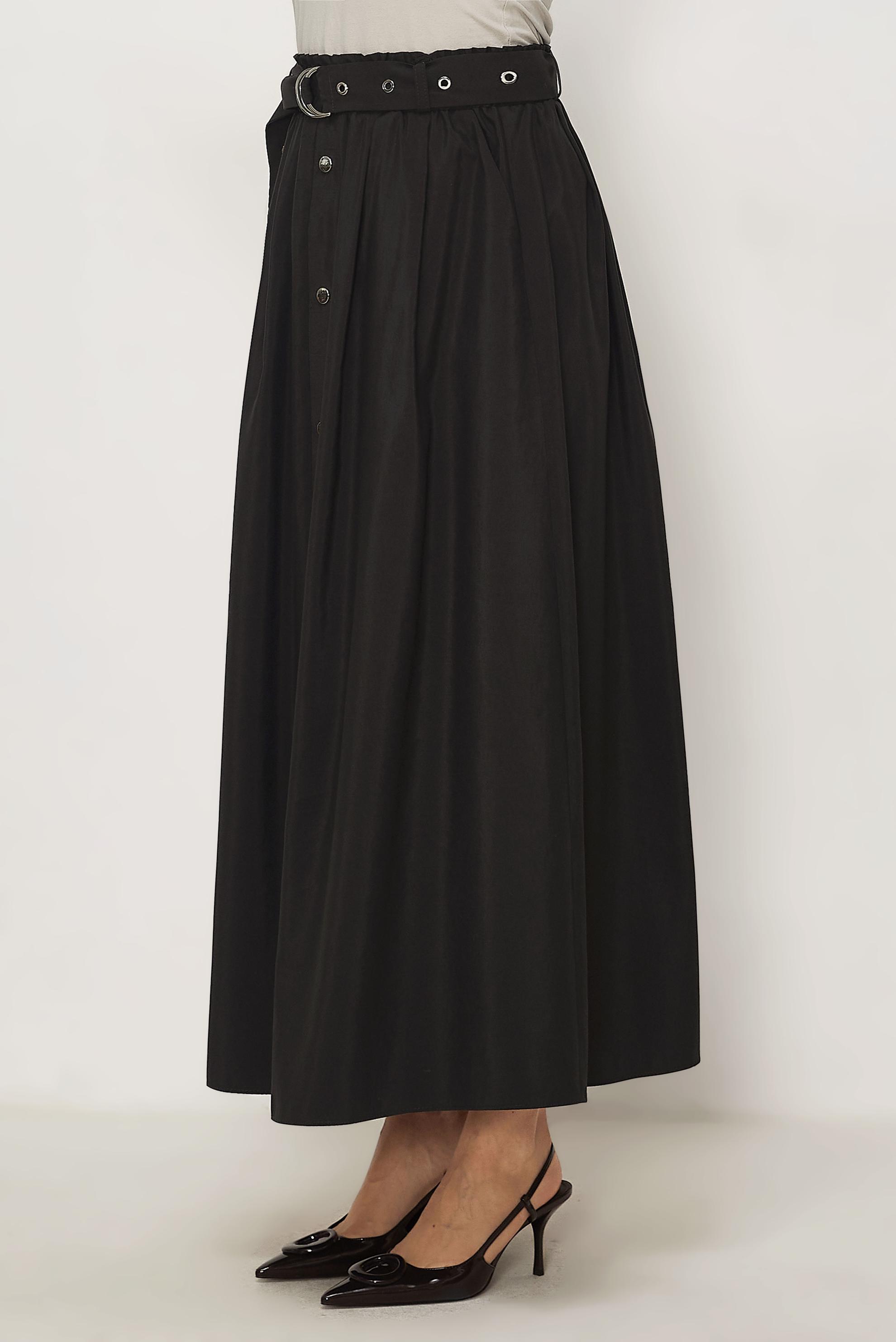 Hijab clothing BROWN BELTED PARACHUTE FABRIC SKIRT 60757