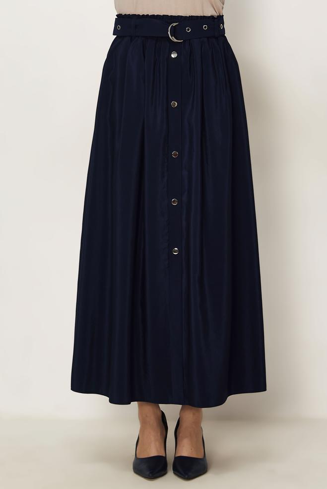 Tesettür giyim  KEMERLİ PARAŞÜT KUMAŞ ETEK 60757 - ALVİNA