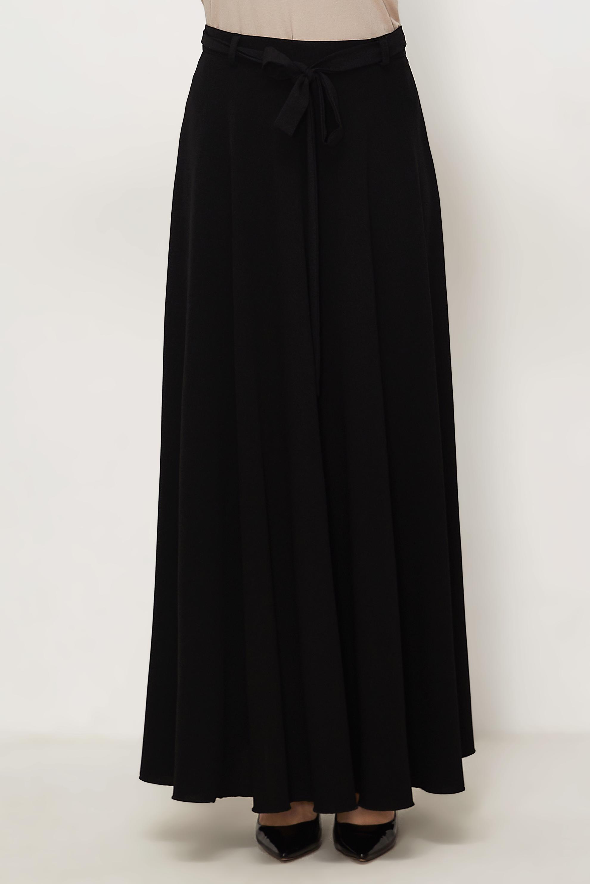 Hijab-Kleidung SCHWARZ GLOCKENROCK MIT GÜRTEL 60760