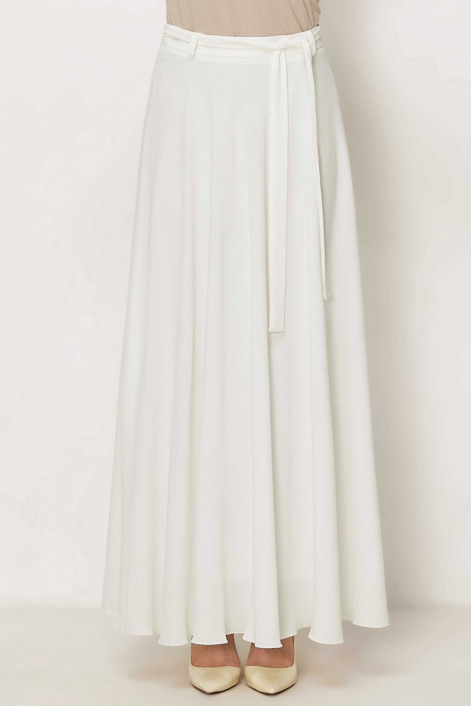 Hijab-Kleidung WEISS GLOCKENROCK MIT GÜRTEL 60760