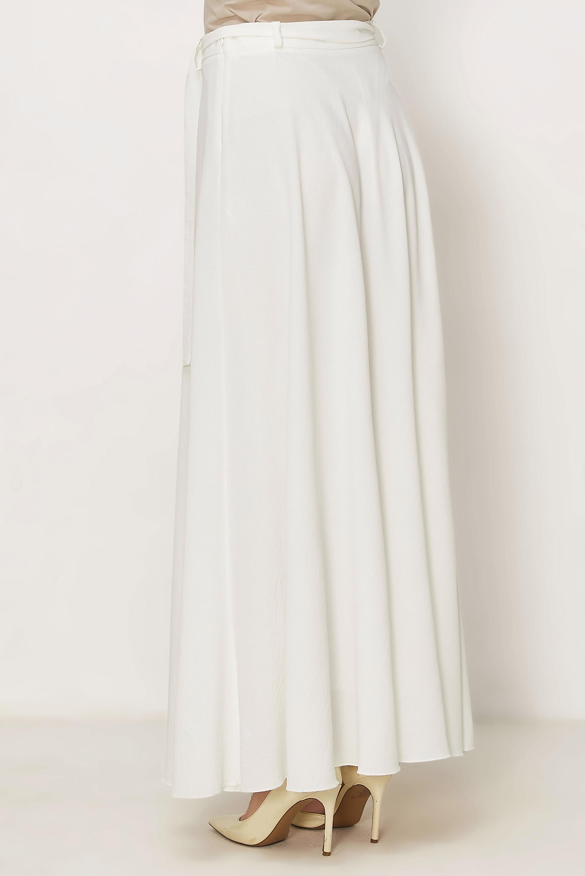 Hijab-Kleidung WEISS GLOCKENROCK MIT GÜRTEL 60760