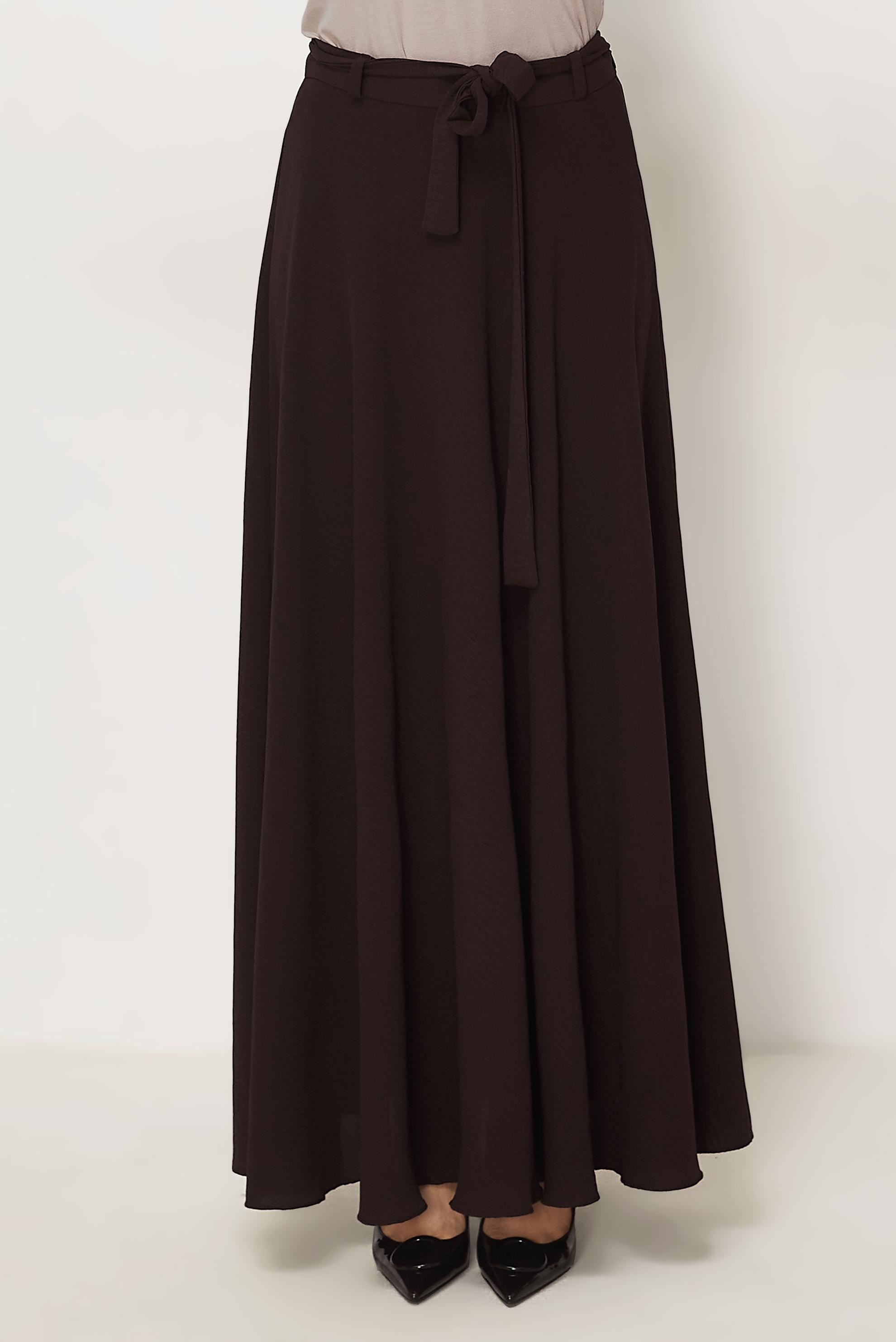 Hijab clothing BROWN BELTED BELL SKIRT 60760