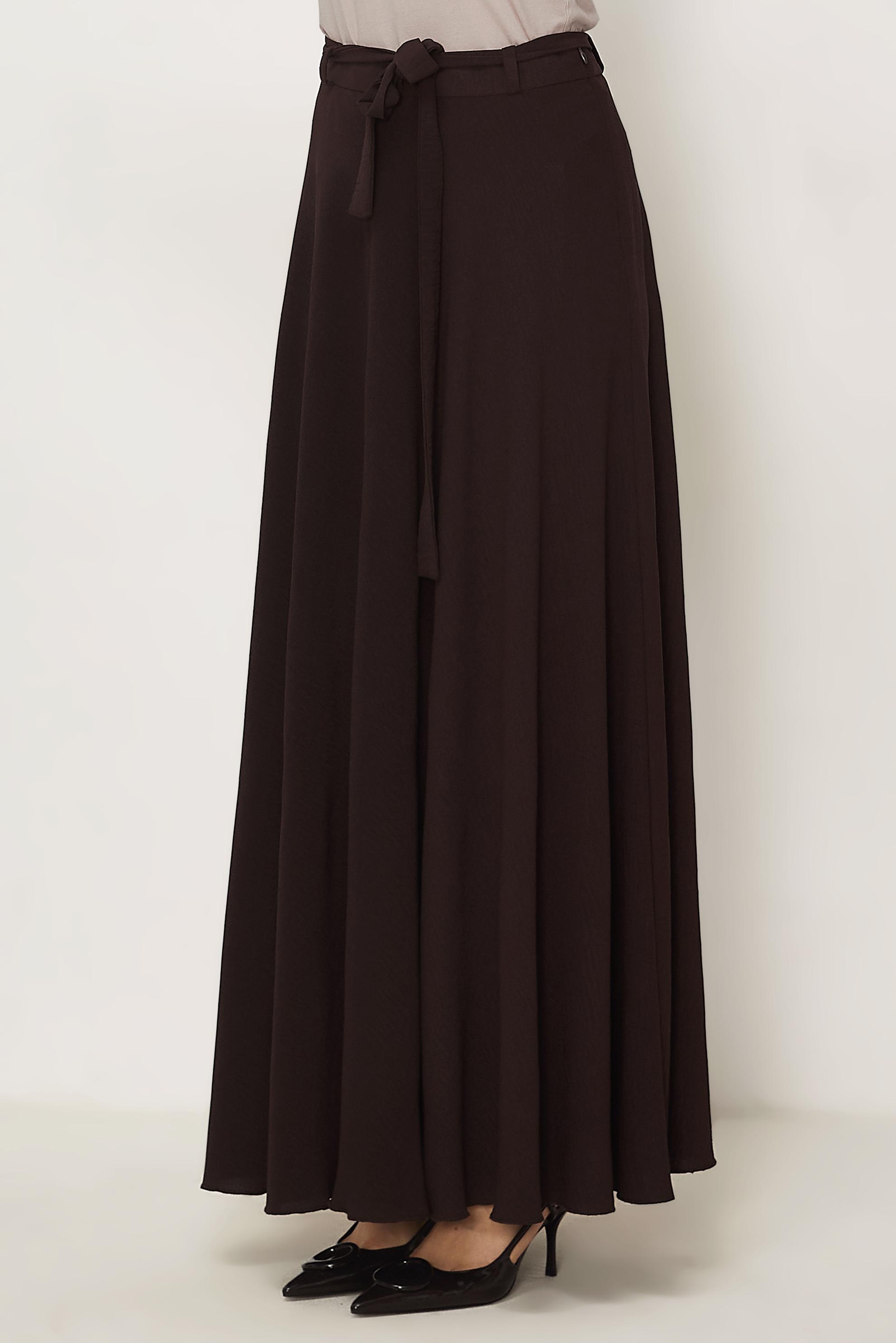 Hijab clothing BROWN BELTED BELL SKIRT 60760