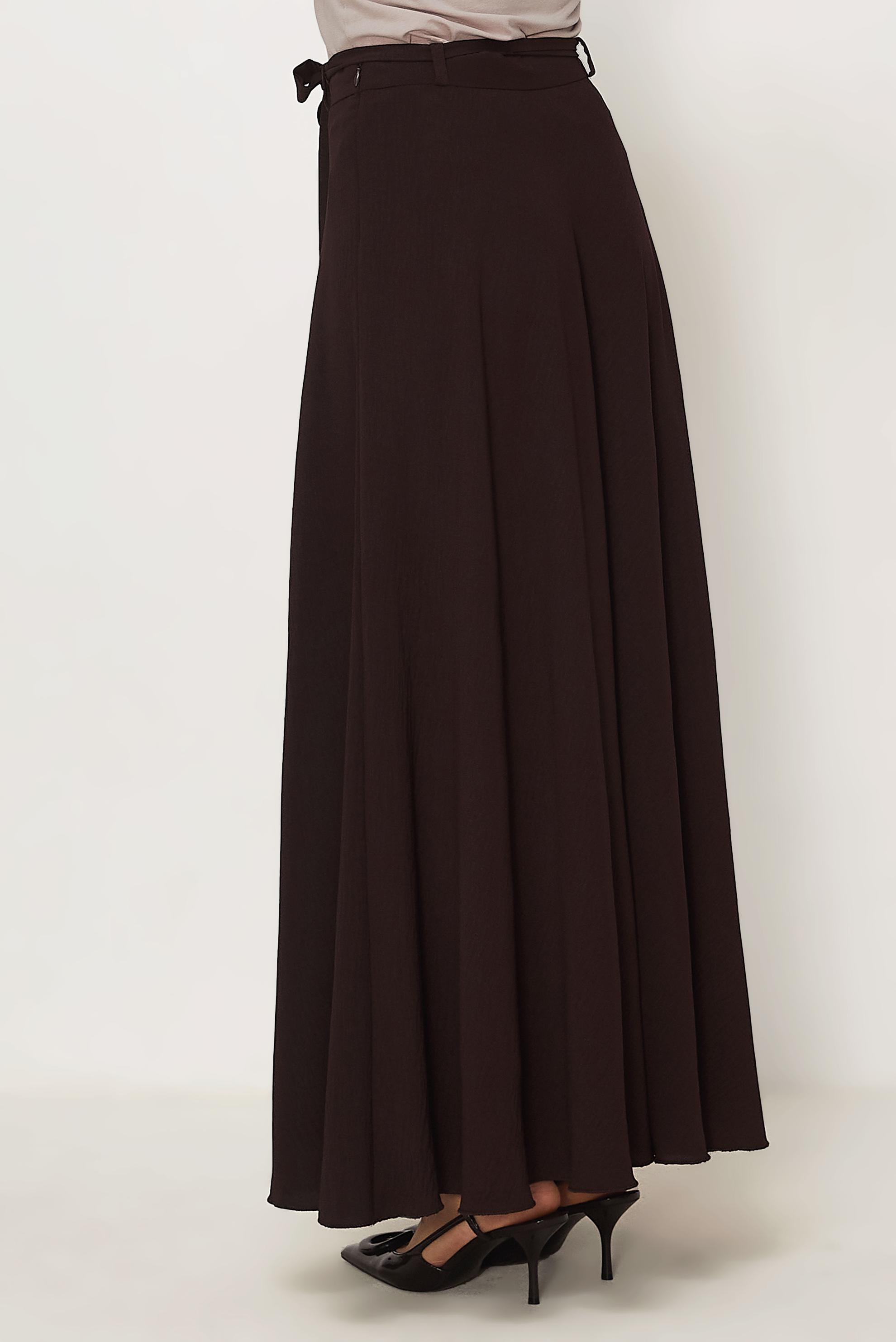 Hijab clothing BROWN BELTED BELL SKIRT 60760