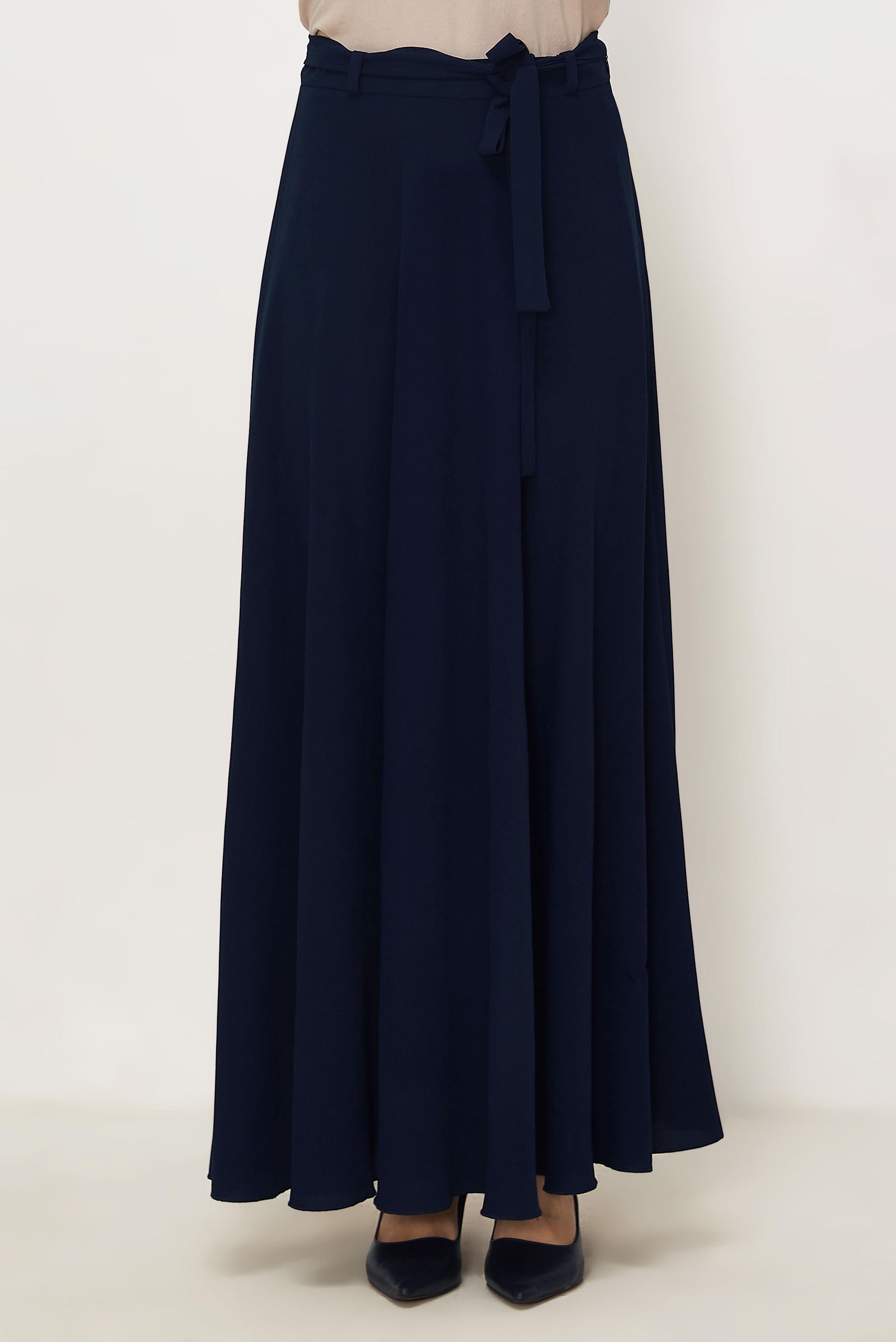 Hijab-Kleidung NAVY BLAU GLOCKENROCK MIT GÜRTEL 60760