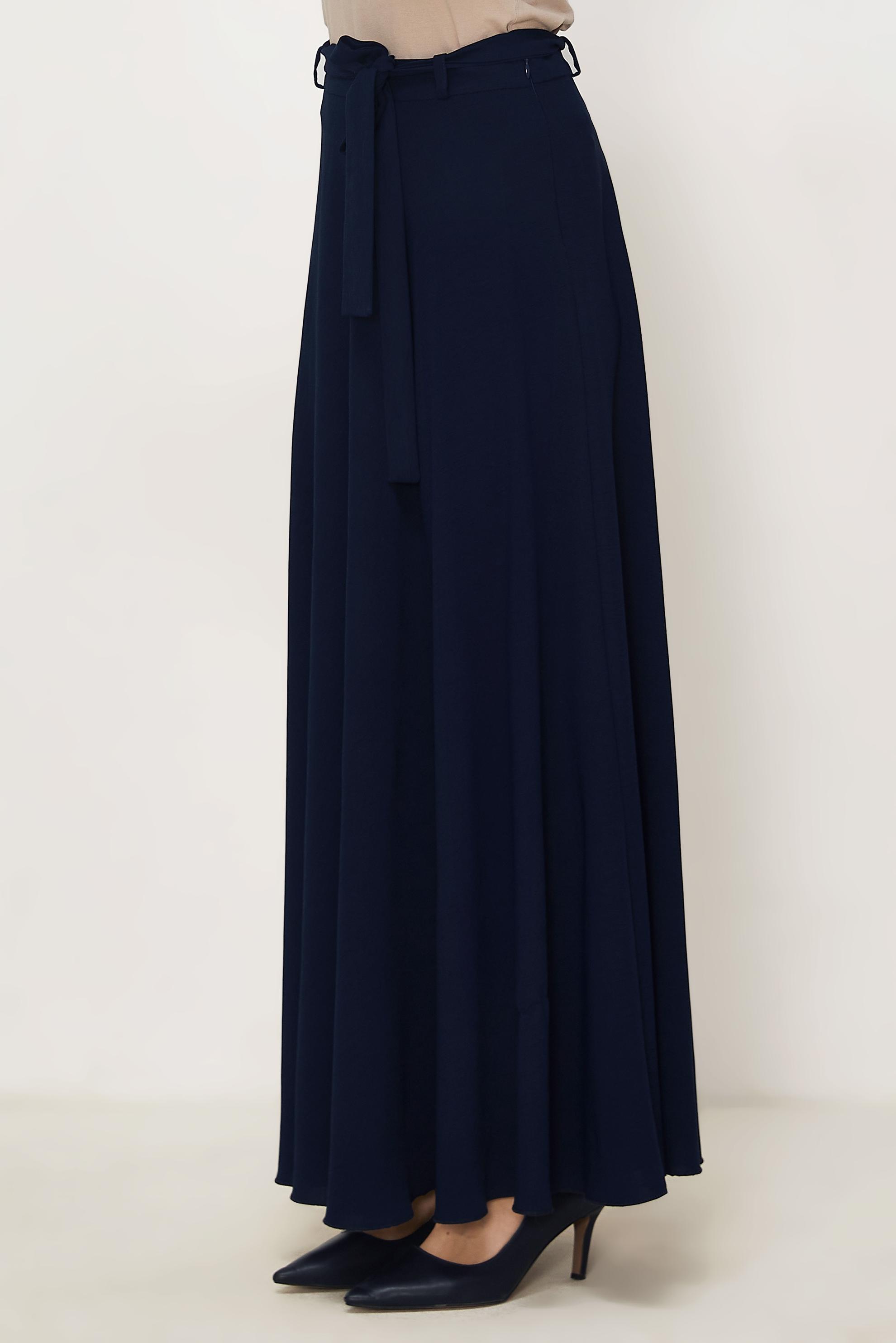 Hijab-Kleidung NAVY BLAU GLOCKENROCK MIT GÜRTEL 60760