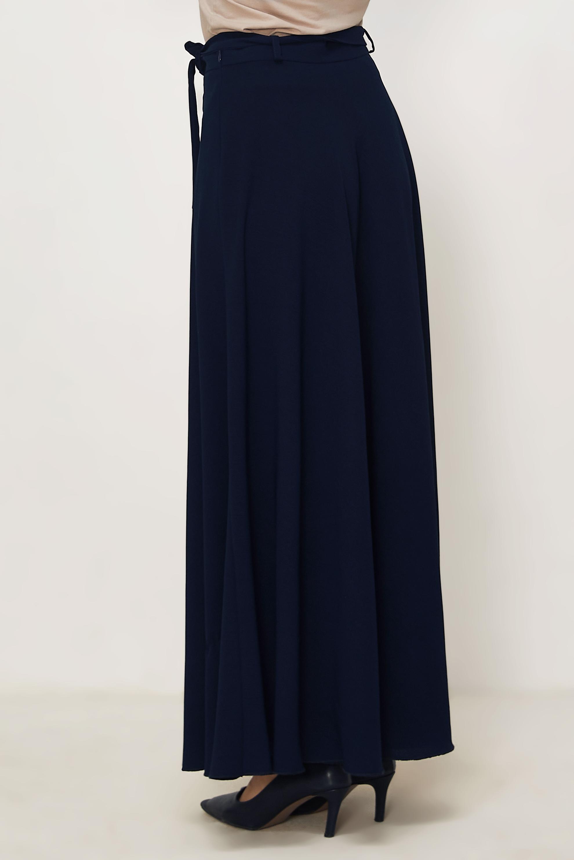 Hijab-Kleidung NAVY BLAU GLOCKENROCK MIT GÜRTEL 60760