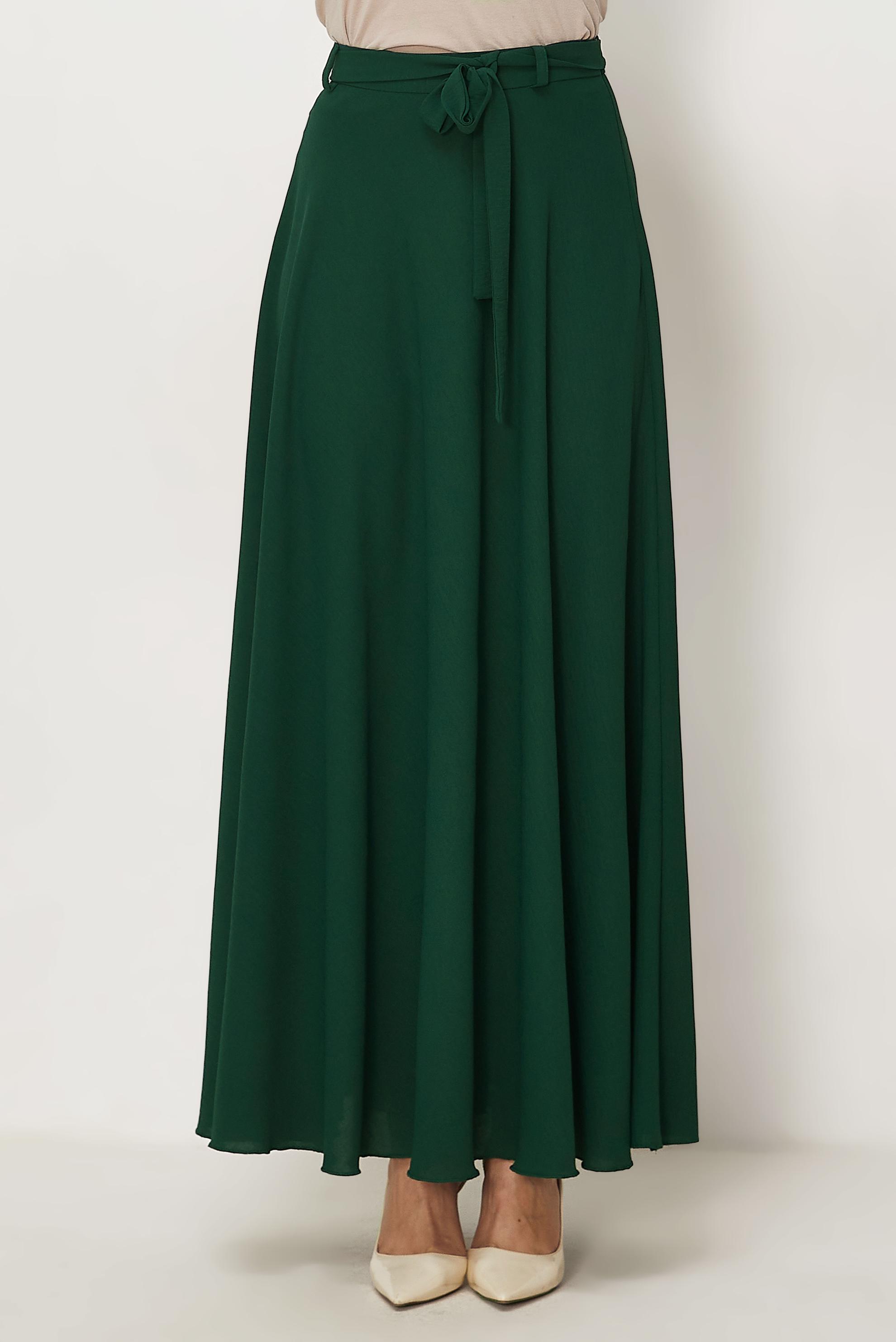 Hijab-Kleidung GRÜN GLOCKENROCK MIT GÜRTEL 60760