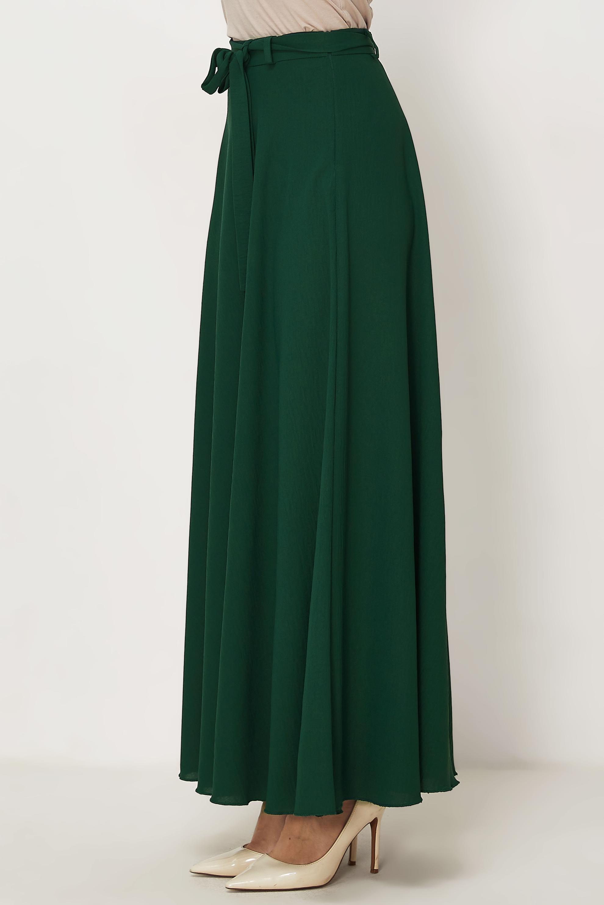 Hijab-Kleidung GRÜN GLOCKENROCK MIT GÜRTEL 60760