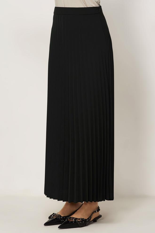Vêtements hijab NOIR JUPE PLISSÉE 60761 - ALVİNA