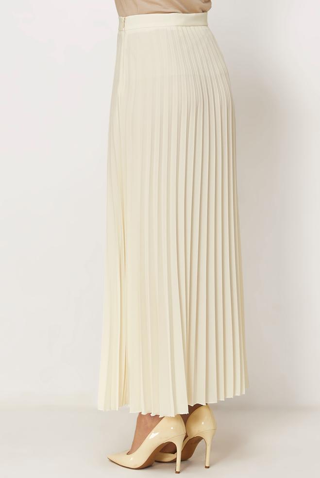 Vêtements hijab BLANC JUPE PLISSÉE 60761 - ALVİNA