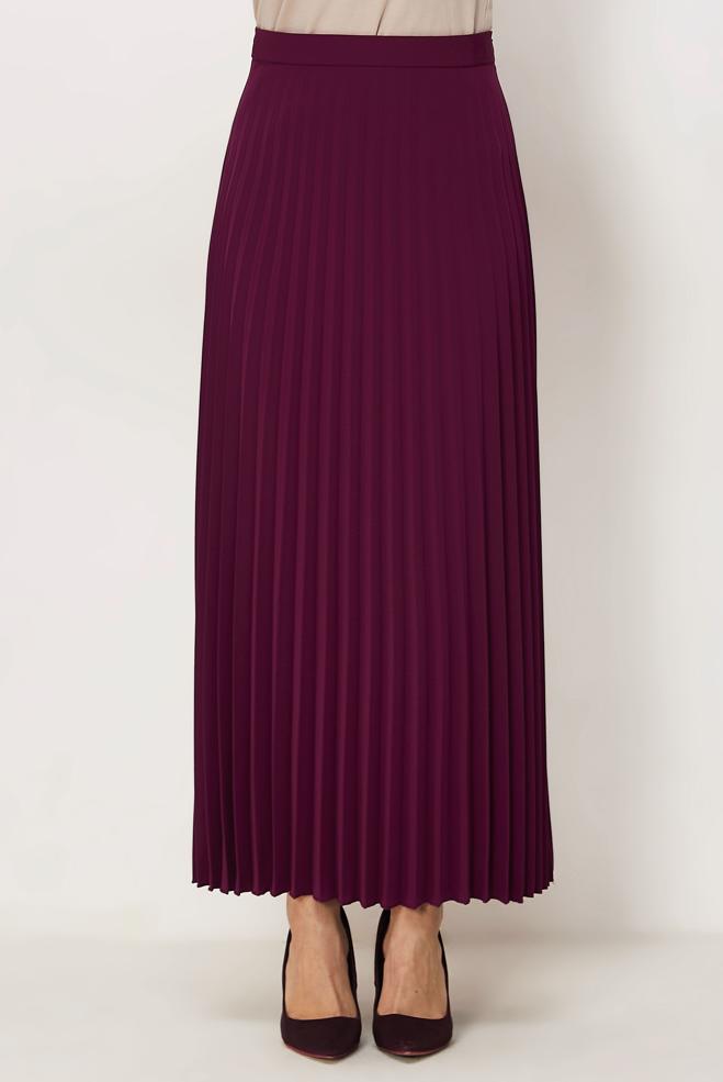 Vêtements hijab PRUNE JUPE PLISSÉE 60761 - ALVİNA