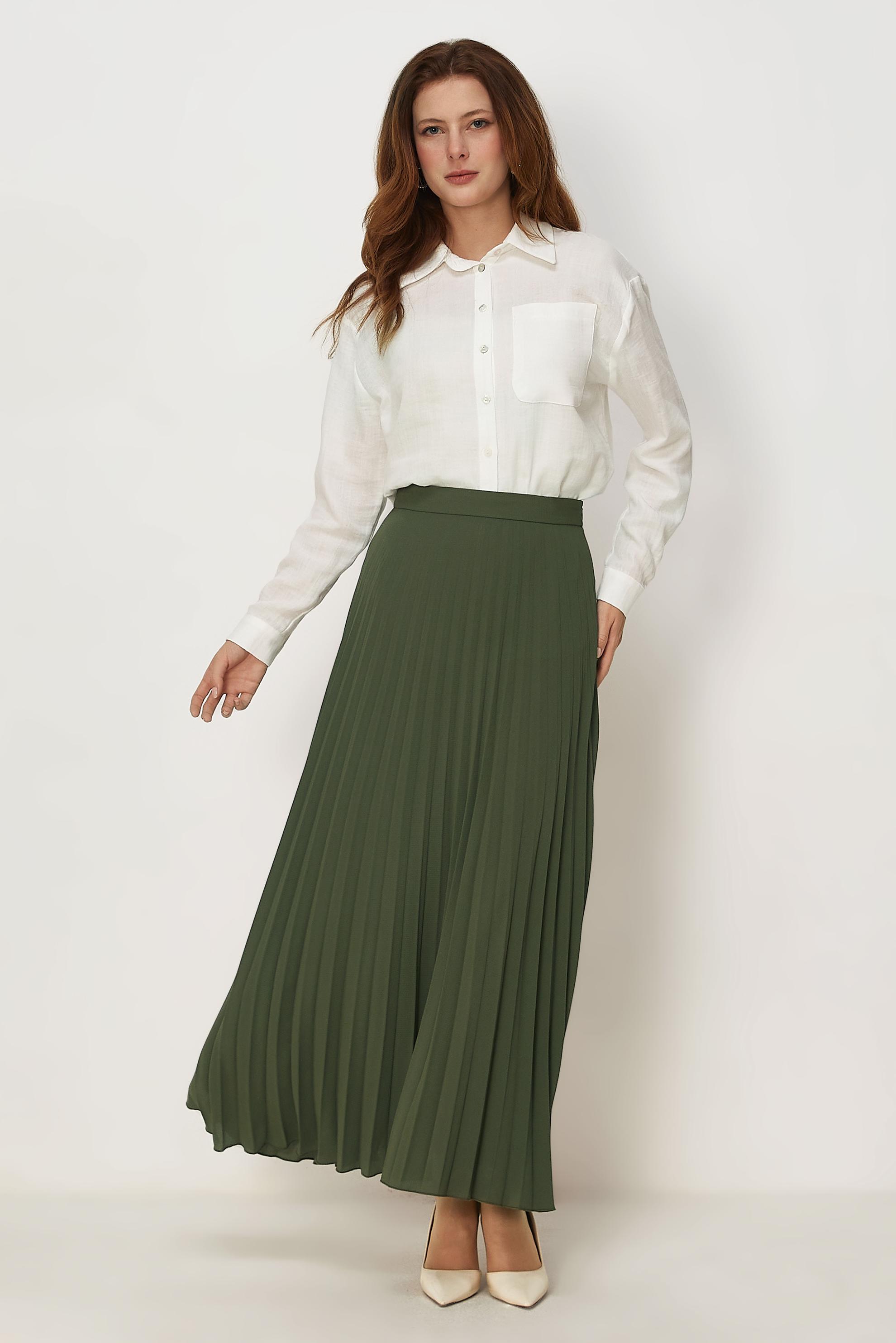 Vêtements hijab KAKI JUPE PLISSÉE 60762