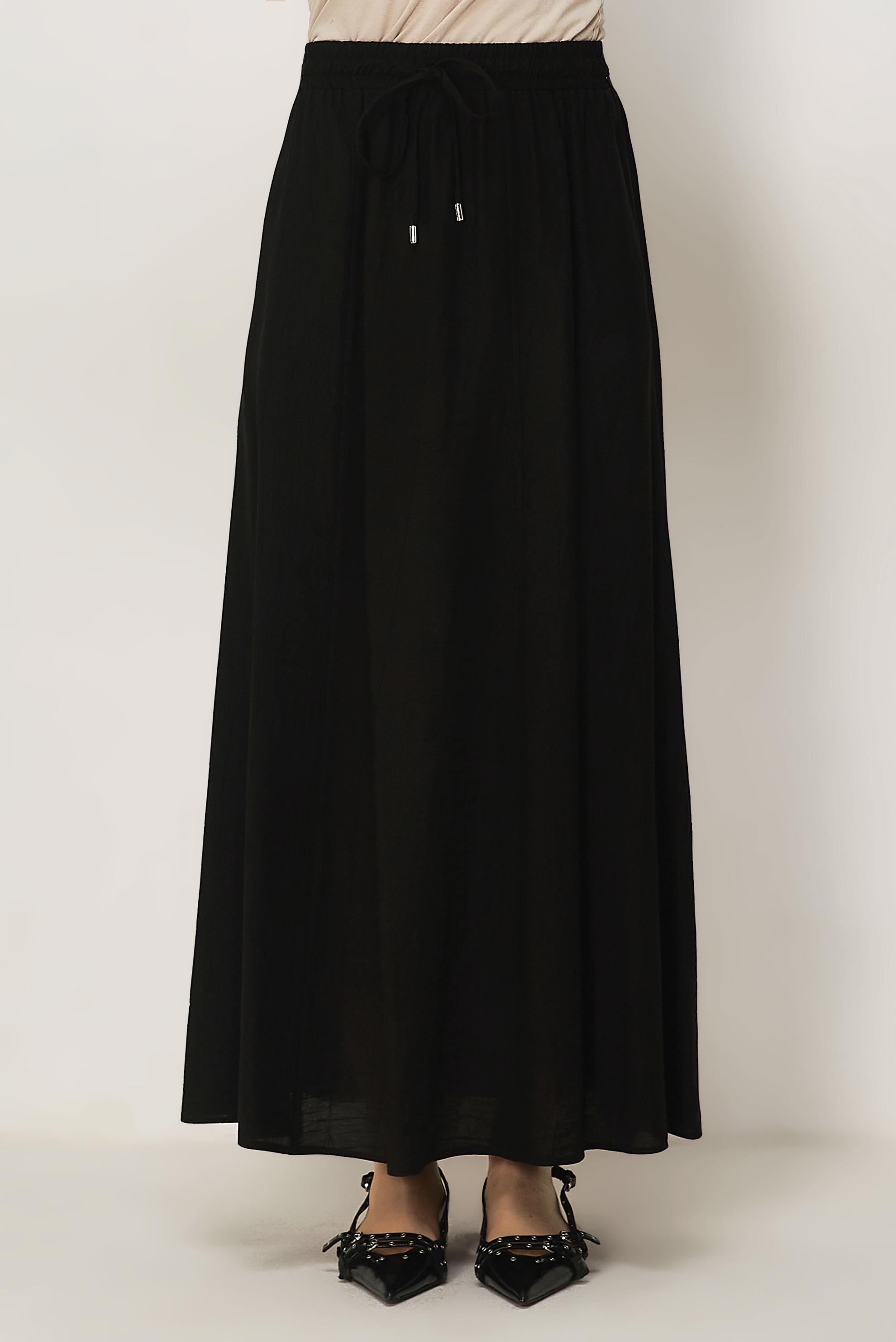 Vêtements hijab NOIR JUPE TAILLE ÉLASTIQUE 60766