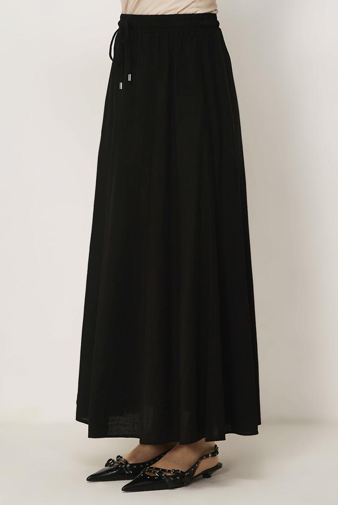 Vêtements hijab NOIR JUPE TAILLE ÉLASTIQUE 60766 - ALVİNA