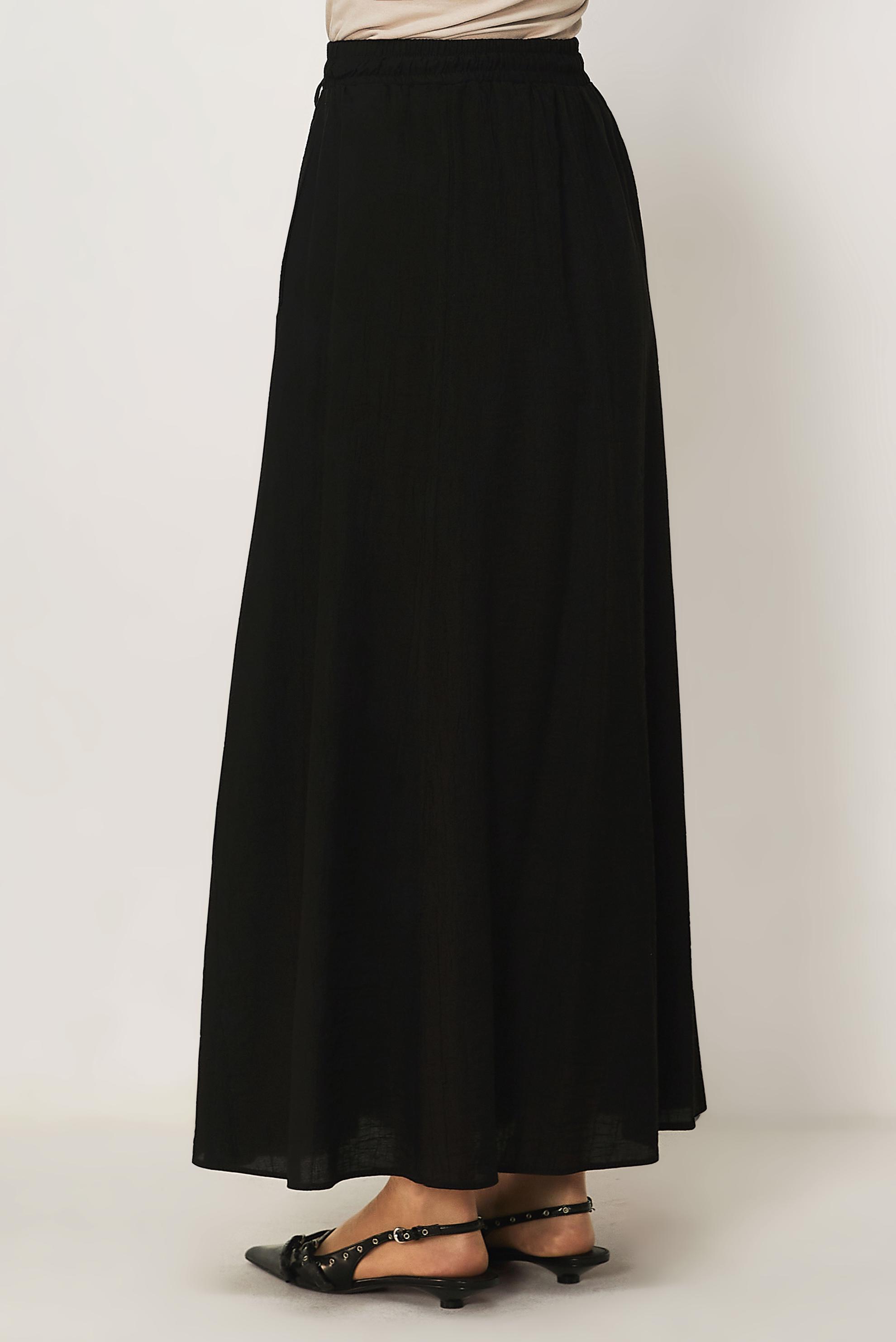 Vêtements hijab NOIR JUPE TAILLE ÉLASTIQUE 60766