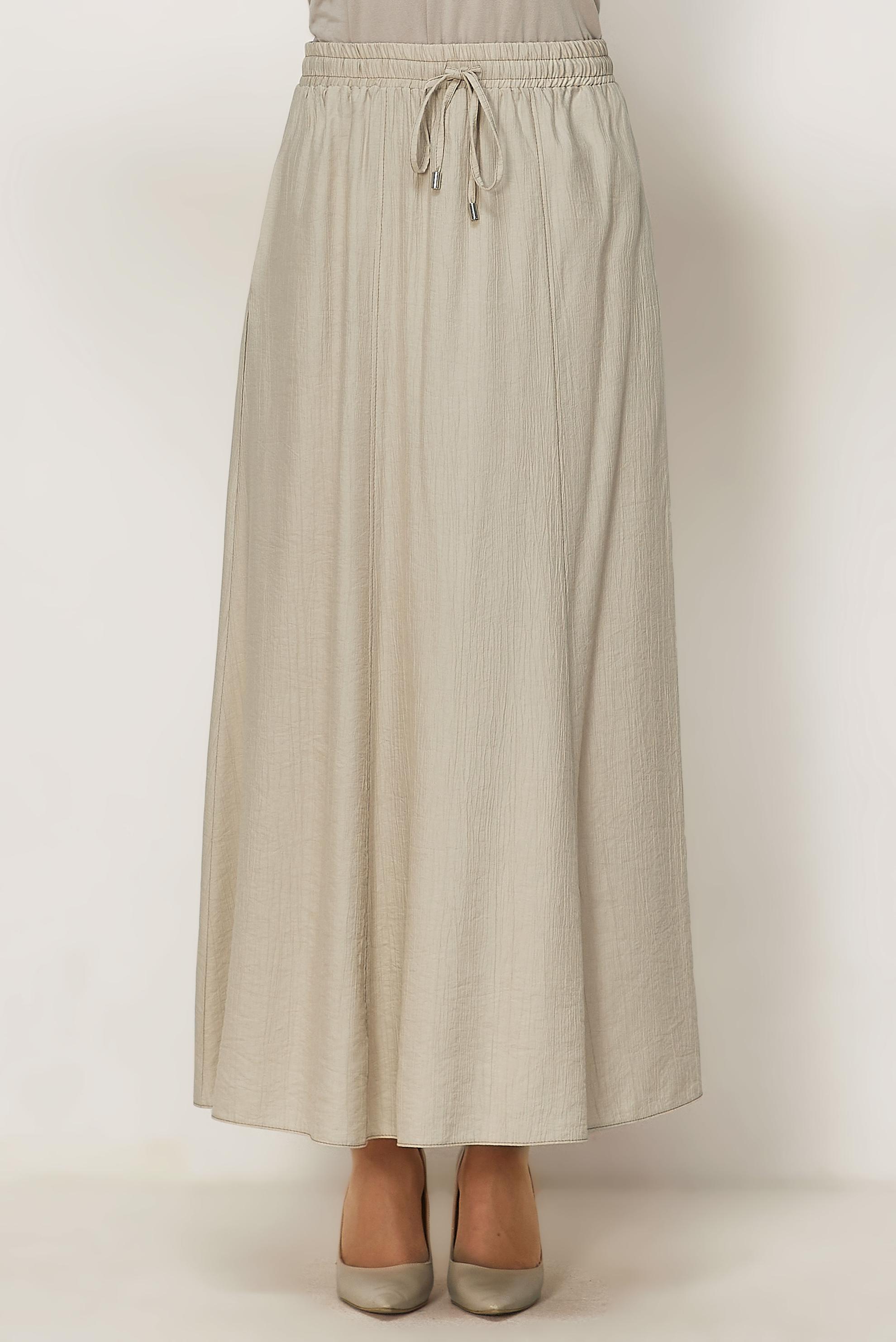 Vêtements hijab BEIGE JUPE TAILLE ÉLASTIQUE 60766