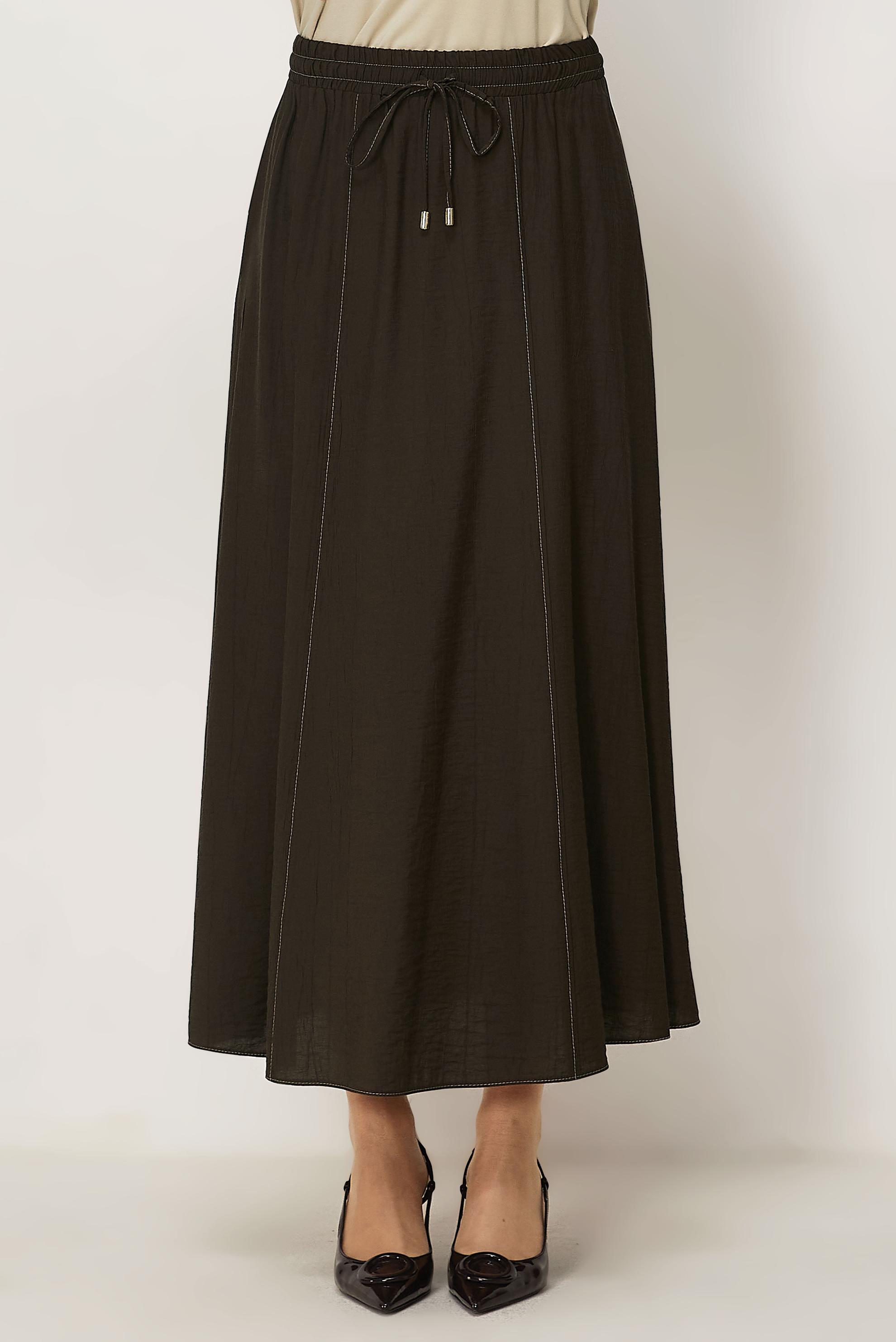 Hijab clothing BROWN ELASTIC WAIST SKIRT 60766
