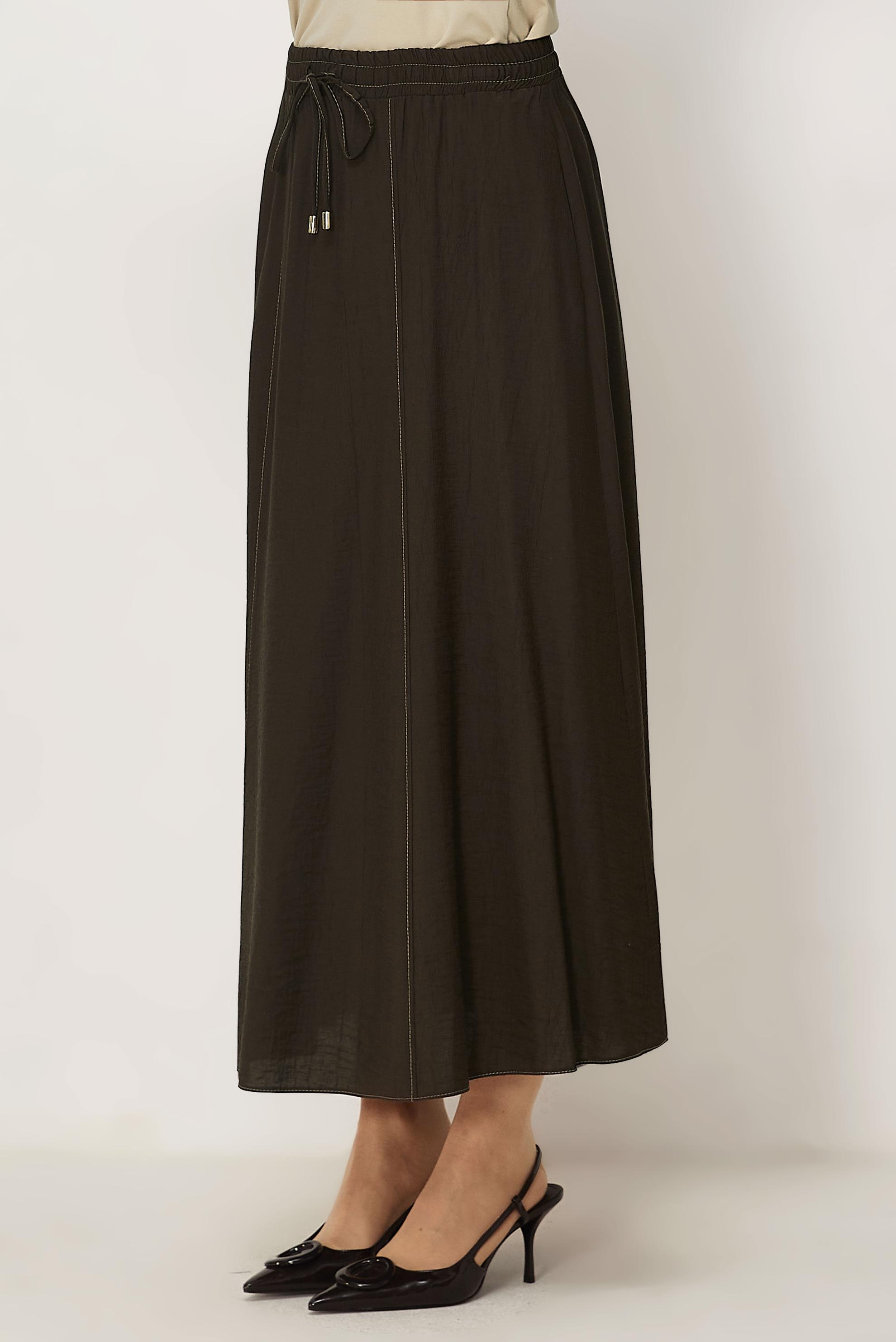 Hijab clothing BROWN ELASTIC WAIST SKIRT 60766