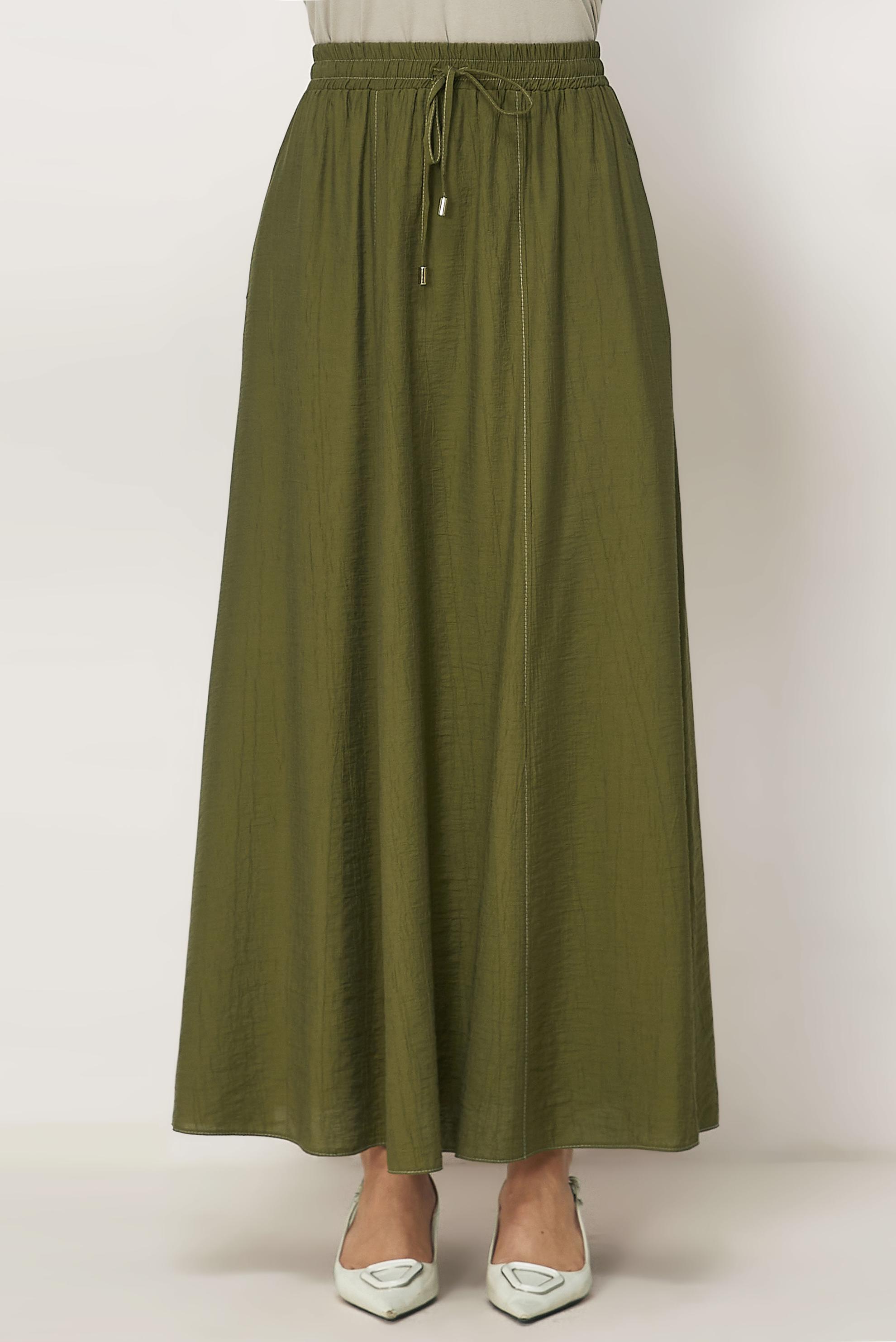 Vêtements hijab VERT JUPE TAILLE ÉLASTIQUE 60766