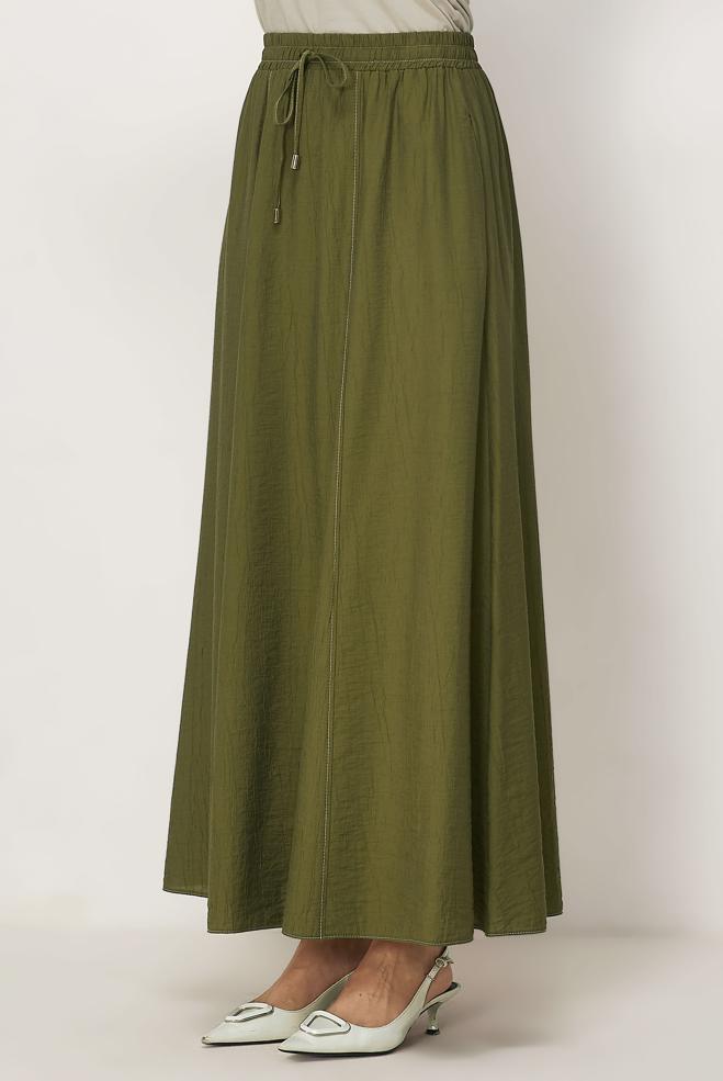 Vêtements hijab VERT JUPE TAILLE ÉLASTIQUE 60766 - ALVİNA