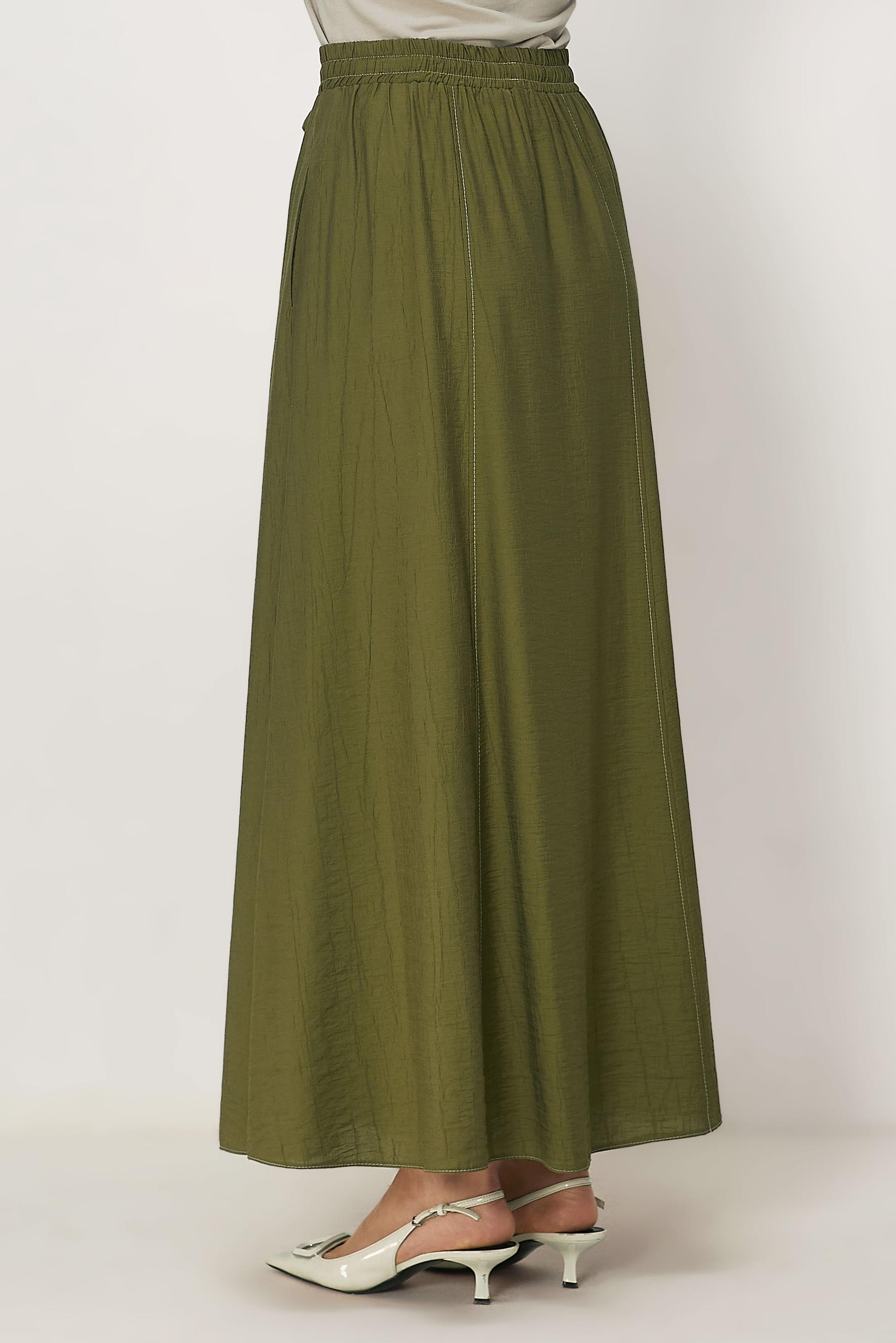 Vêtements hijab VERT JUPE TAILLE ÉLASTIQUE 60766