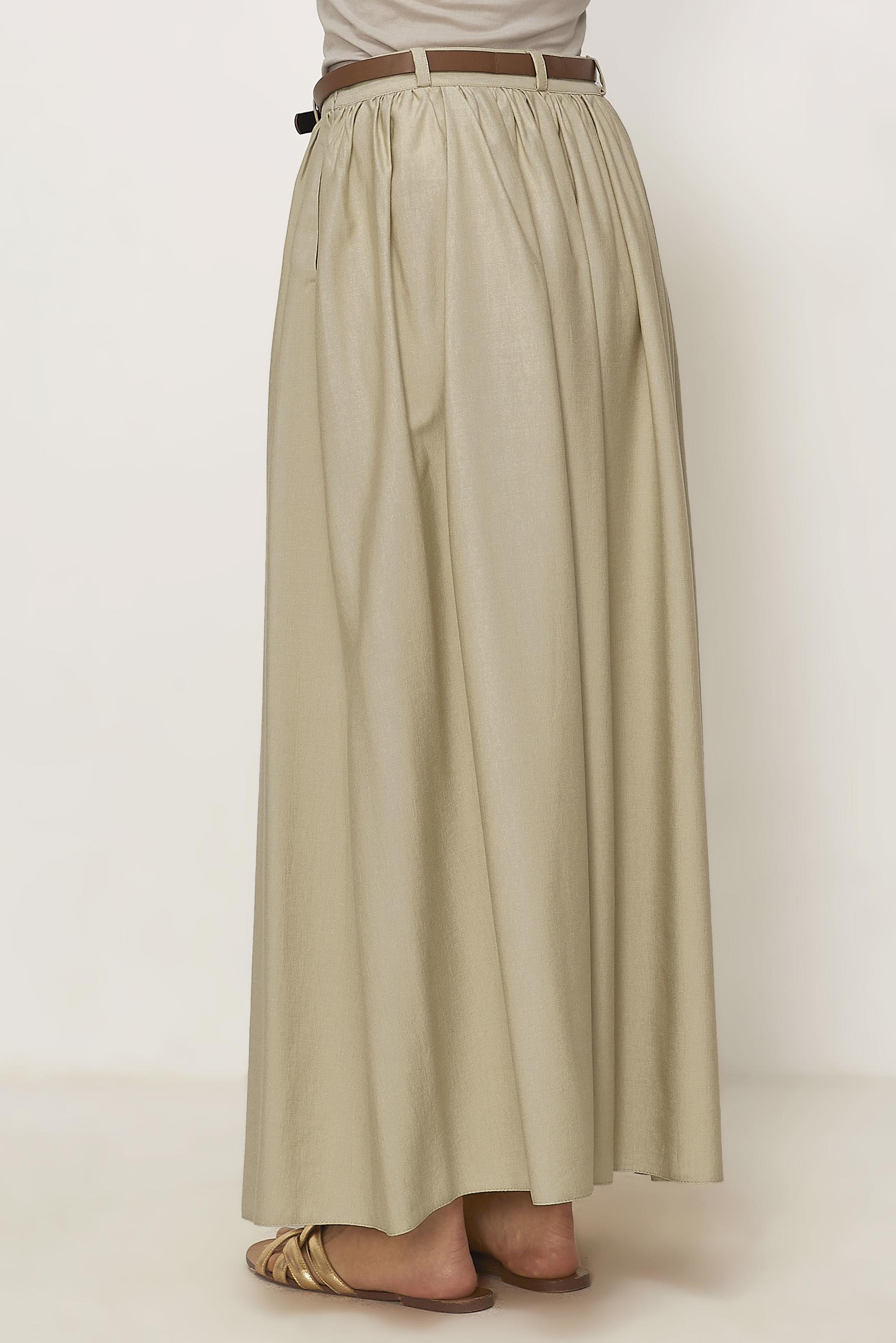 Hijab clothing BEIGE BELTED LINEN EFFECT SKIRT 60767
