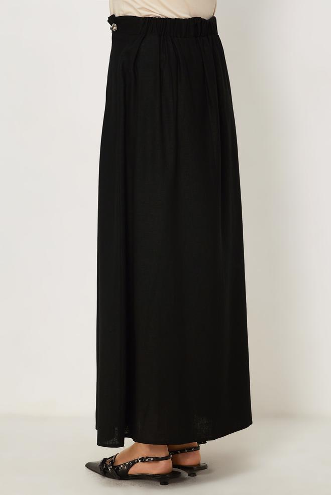 Hijab clothing BLACK 60776 ANKA KETEN ETEK 38-44 TEK40 - ALVİNA