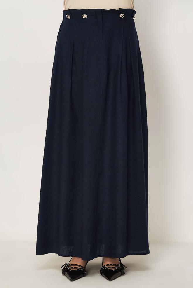 Hijab clothing NAVY BLUE 60776 ANKA KETEN ETEK 38-44 TEK40 - ALVİNA
